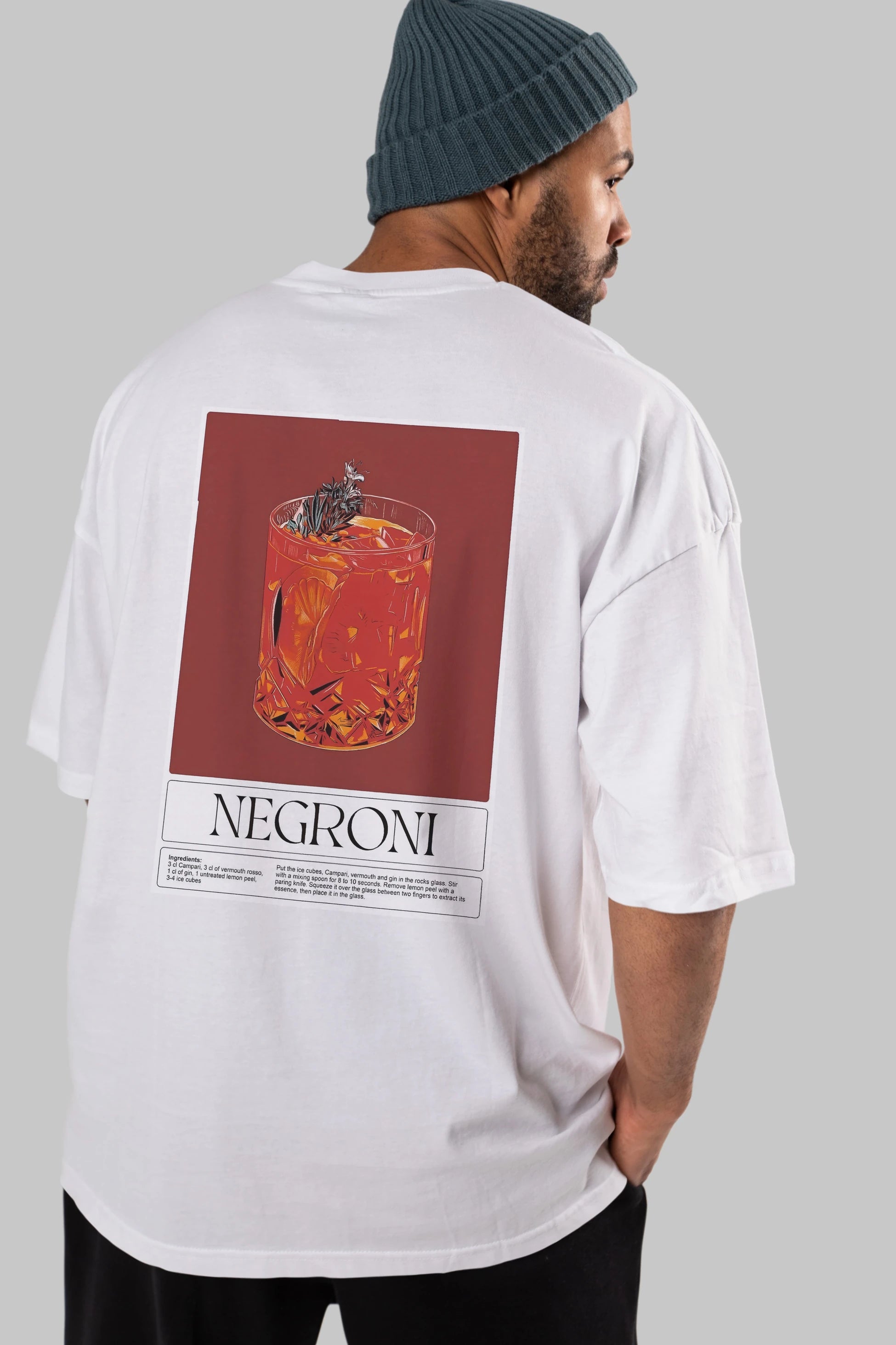 Negroni 2 Arka Baskılı Oversize t-shirt Erkek Kadın Unisex %100 Pamuk Bisiklet Yaka tişort