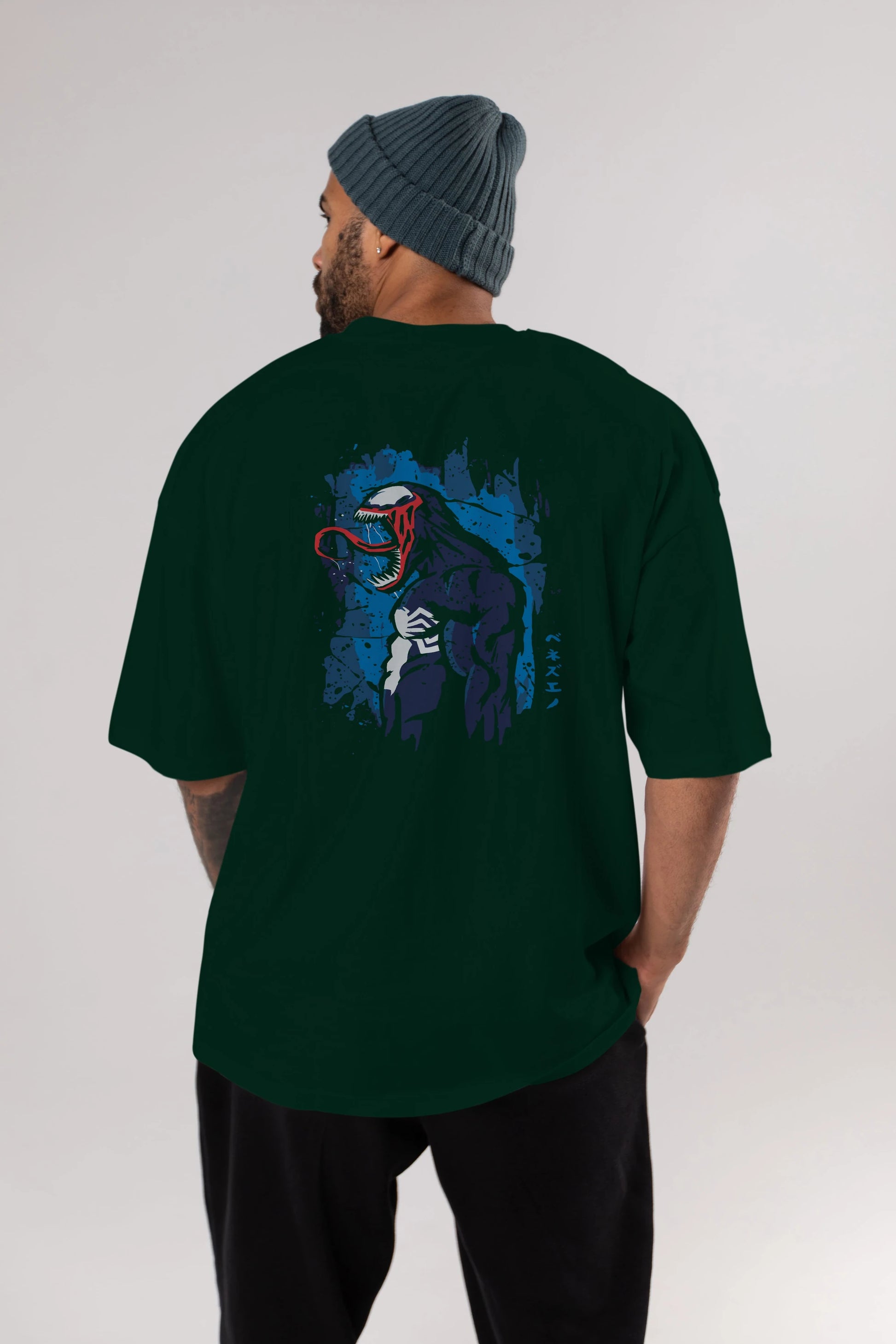 Venom (24) Arka Baskılı Oversize t-shirt Erkek Kadın Unisex %100 Pamuk Bisiklet Yaka tişort
