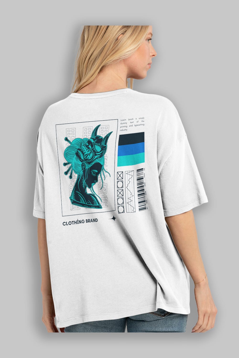 Hipster Japanese Style 2 Arka Baskılı Oversize t-shirt Erkek Kadın Unisex