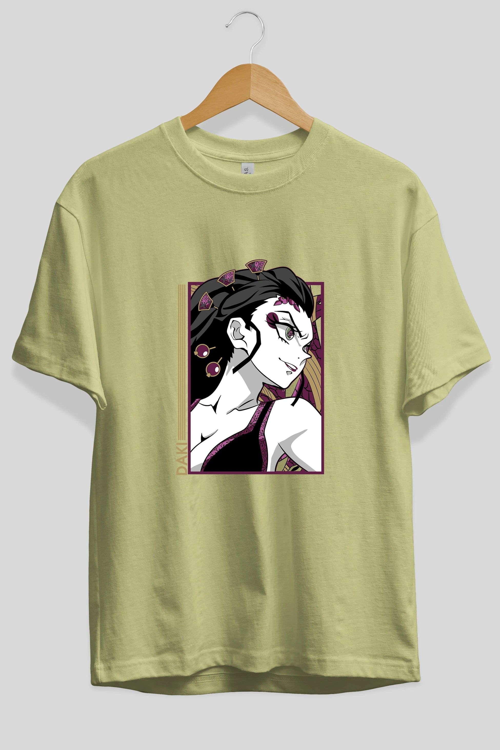 Daki DEMION SLAYER Anime Ön Baskılı Oversize t-shirt %100 pamuk Erkek Kadın Unisex