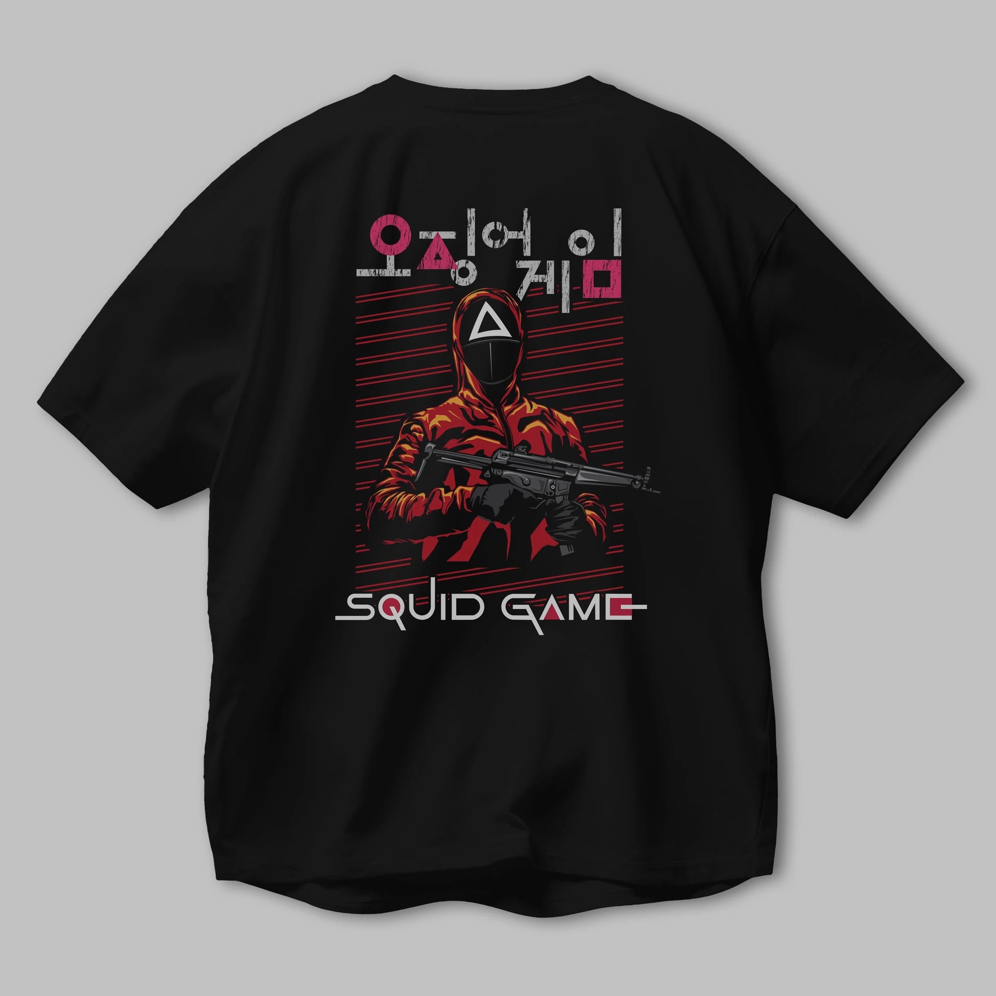 Squid Game (2) Arka Baskılı Oversize t-shirt Erkek Kadın Unisex %100 Pamuk Bisiklet Yaka tişort