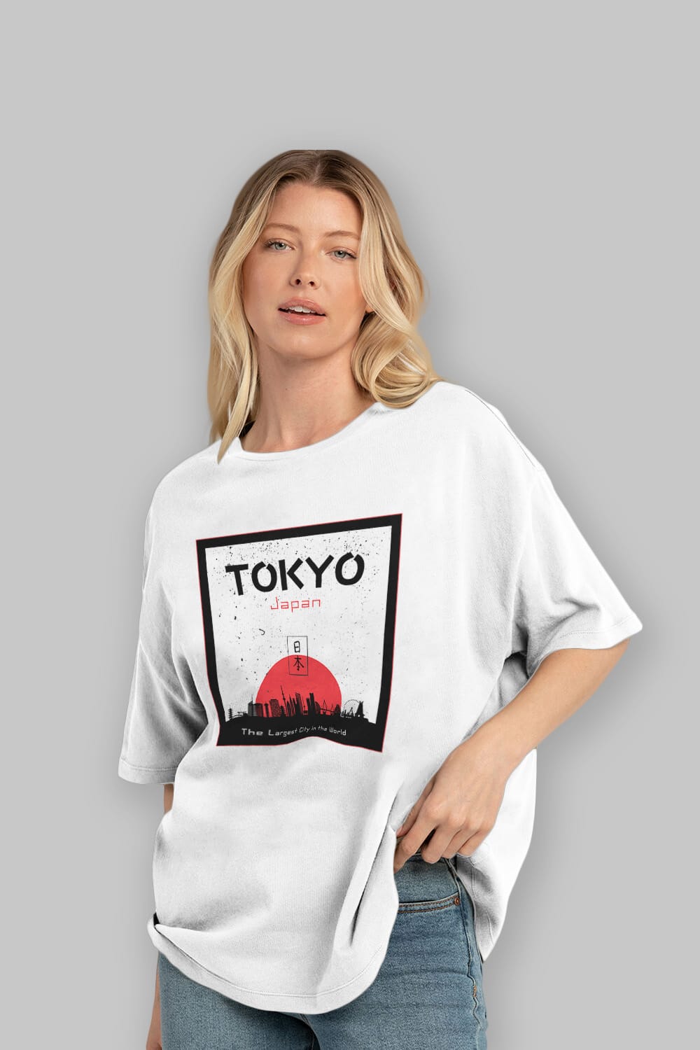 Tokyo Japan Yazılı Ön Baskılı Oversize t-shirt Erkek Kadın Unisex