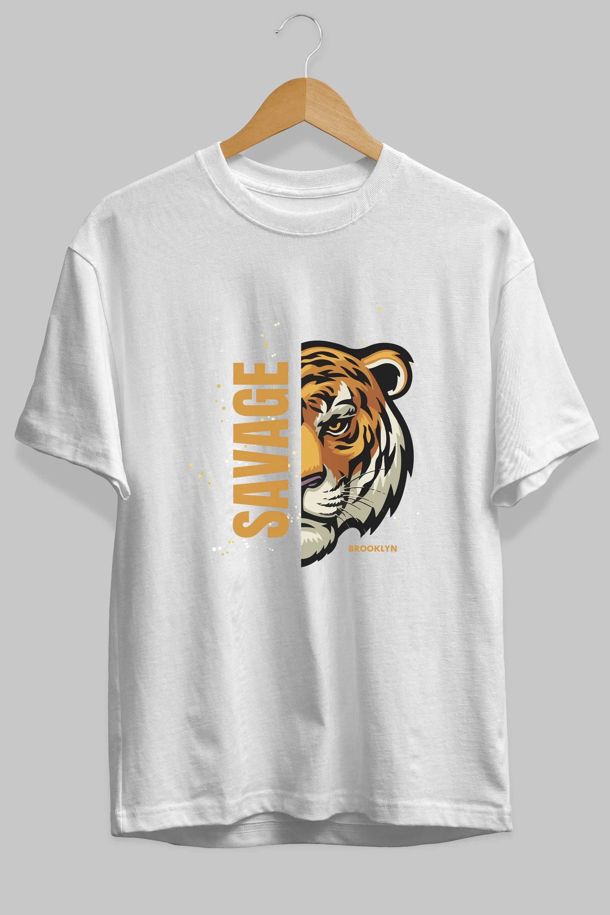Savage Brooklyn Yazılı Ön Baskılı Oversize t-shirt Erkek Kadın Unisex