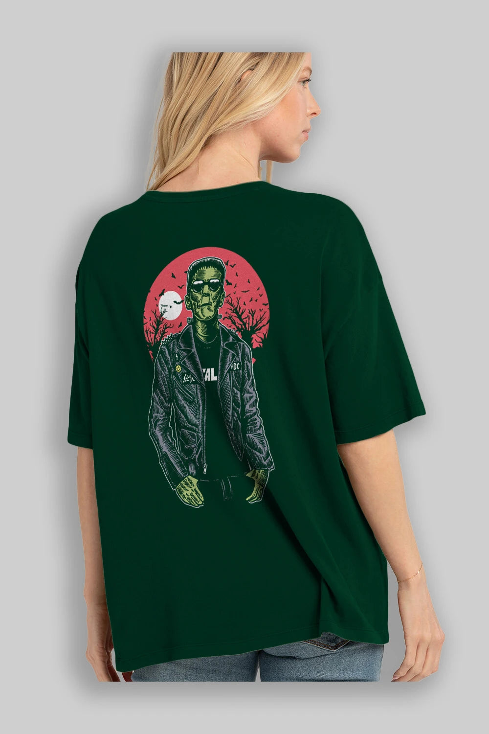 Frank Arka Baskılı Oversize t-shirt Erkek Kadın Unisex %100 Pamuk