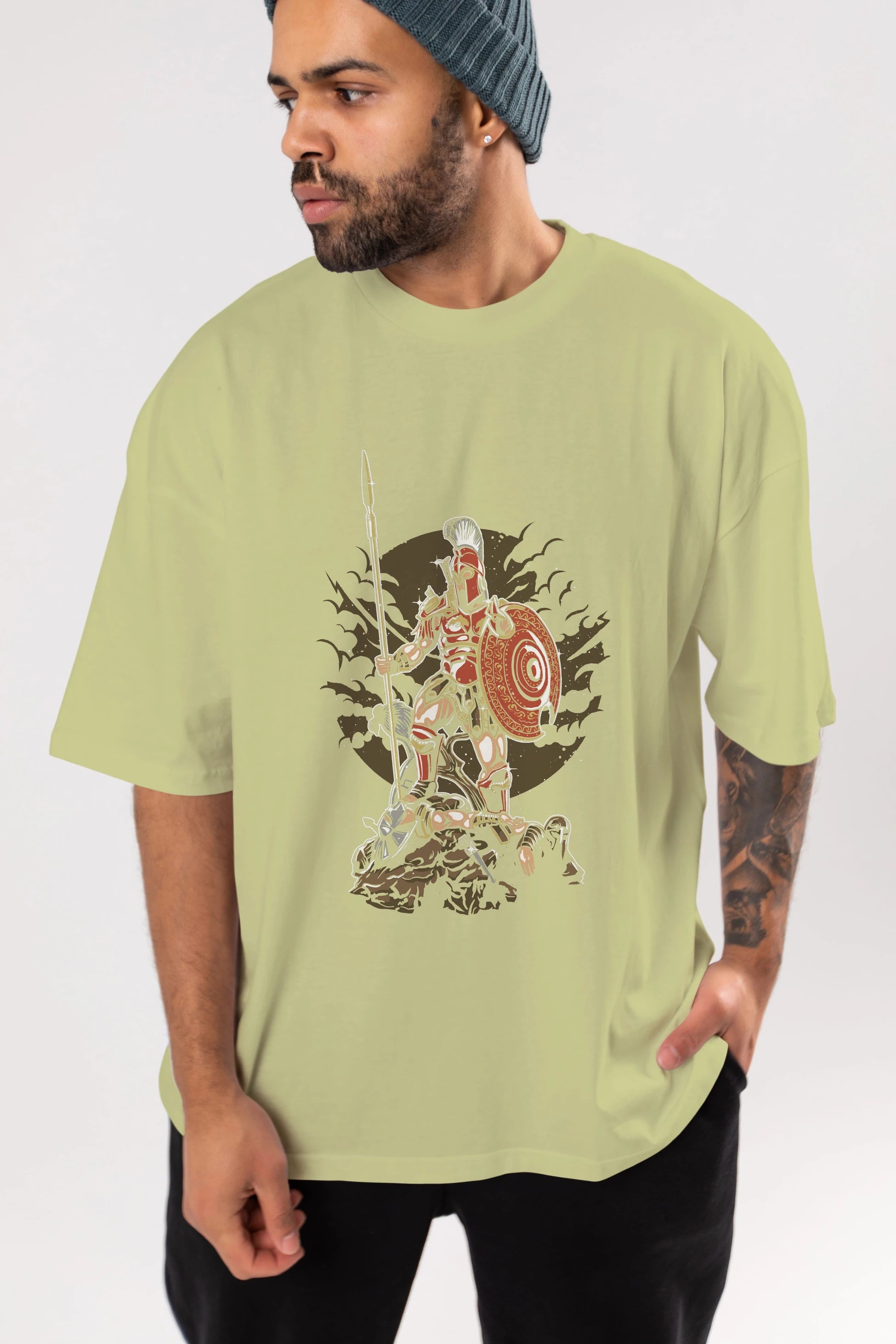 Sparta Ön Baskılı Oversize t-shirt Erkek Kadın Unisex %100 Pamuk tişort