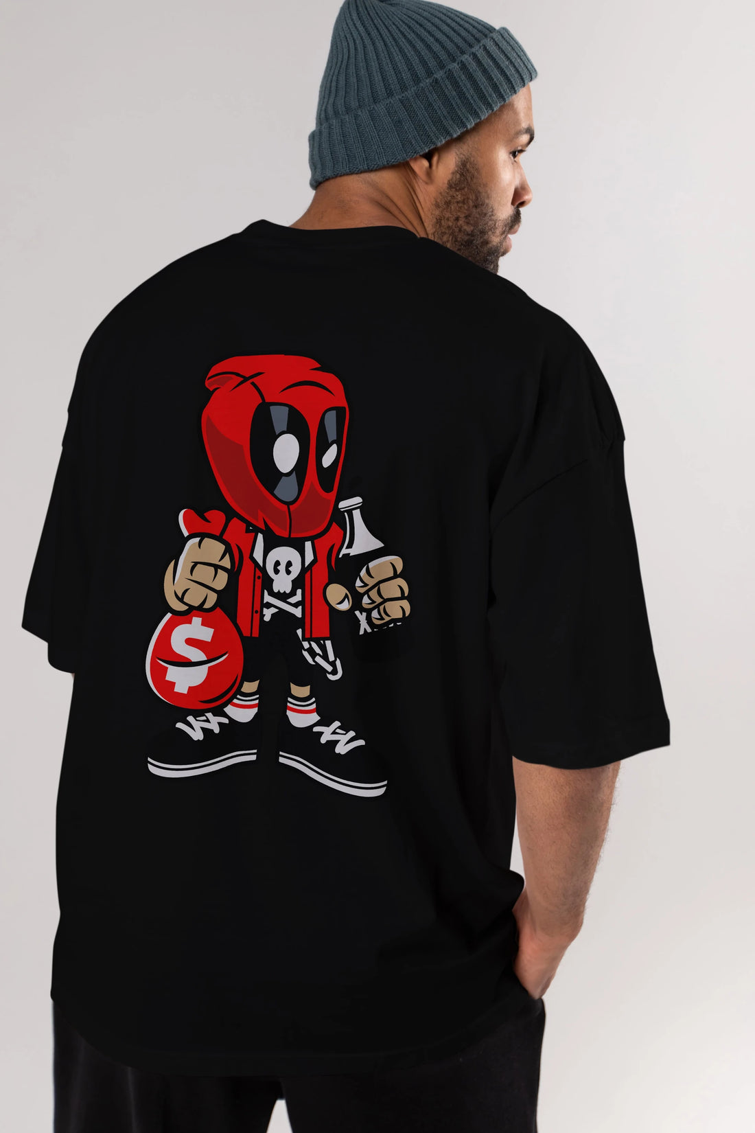 Deadpool (20) Arka Baskılı Oversize t-shirt Erkek Kadın Unisex %100 Pamuk Bisiklet Yaka tişort