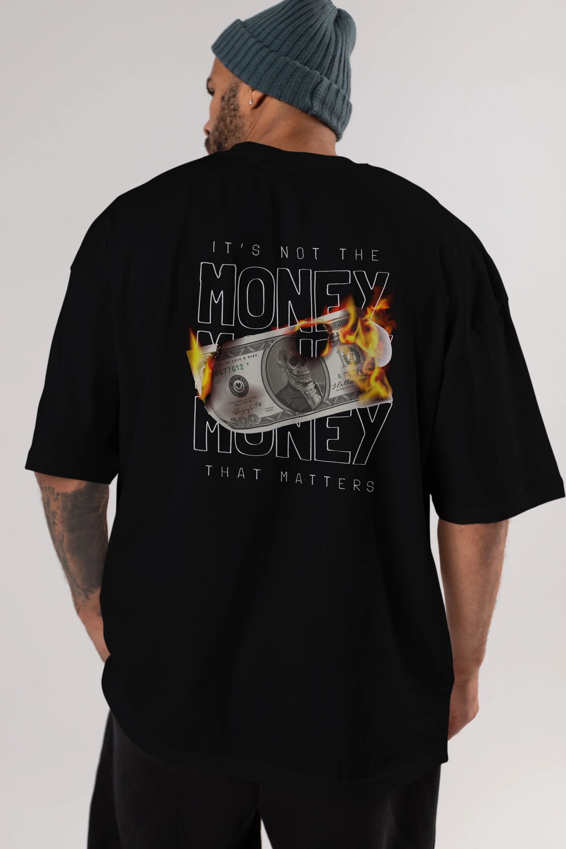 Teddy Bear Its Not The Money Arka Baskılı Oversize t-shirt Erkek Kadın Unisex %100 Pamuk