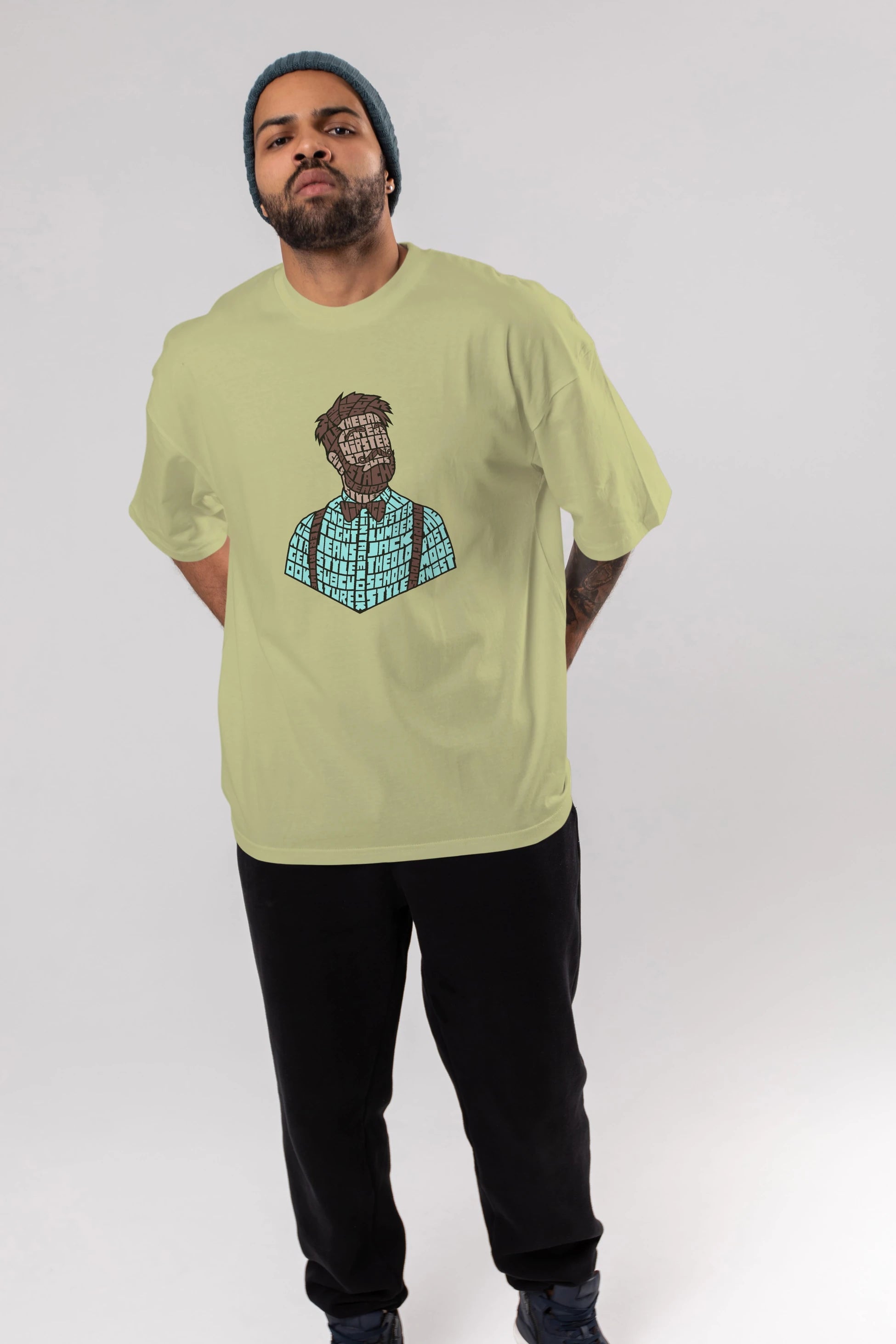 Hipster (2) Ön Baskılı Oversize t-shirt %100 pamuk Erkek Kadın Unisex