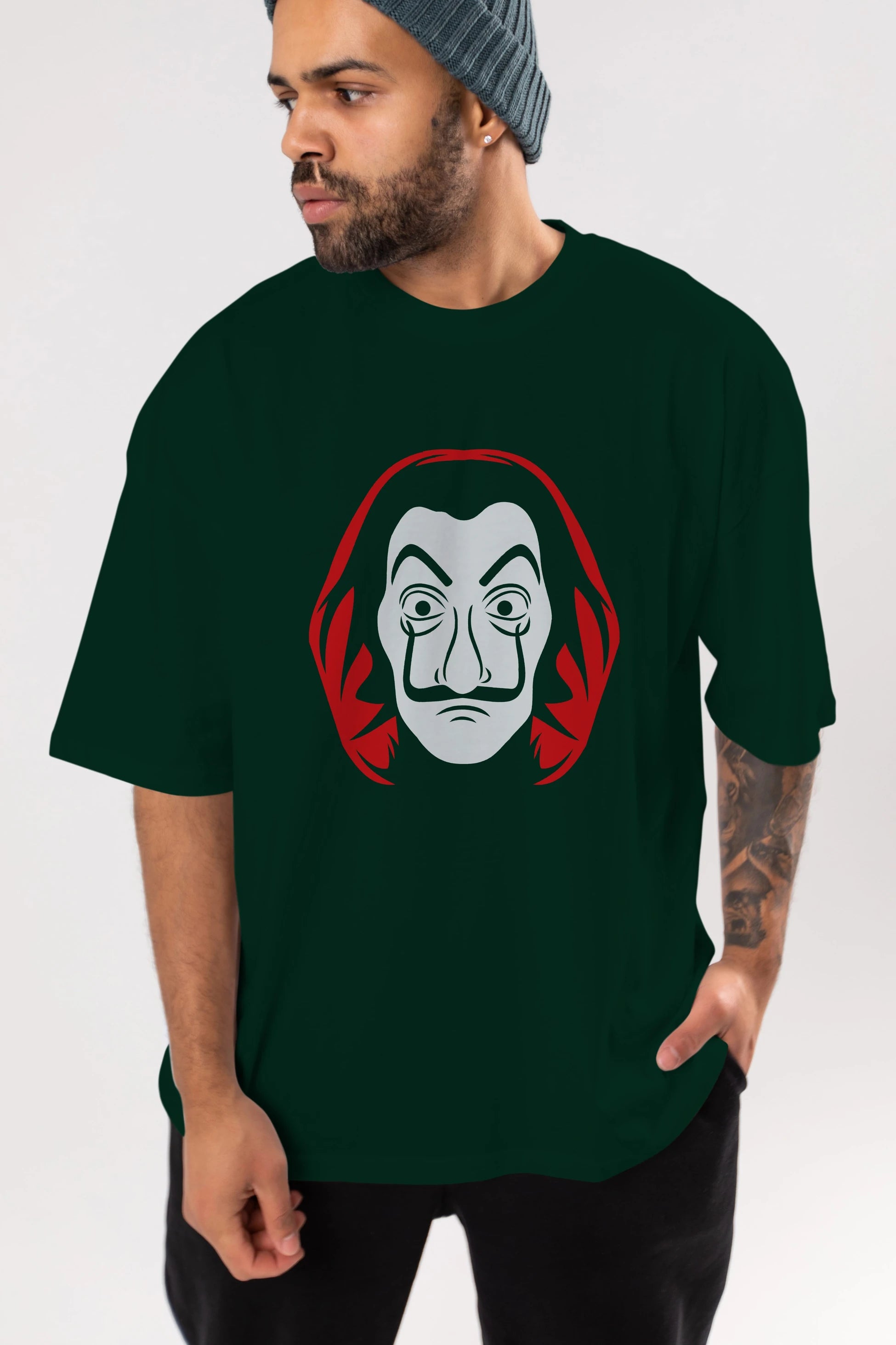 La Casa De Papel (8) Ön Baskılı Oversize t-shirt Erkek Kadın Unisex %100 Pamuk Bisiklet Yaka tişort