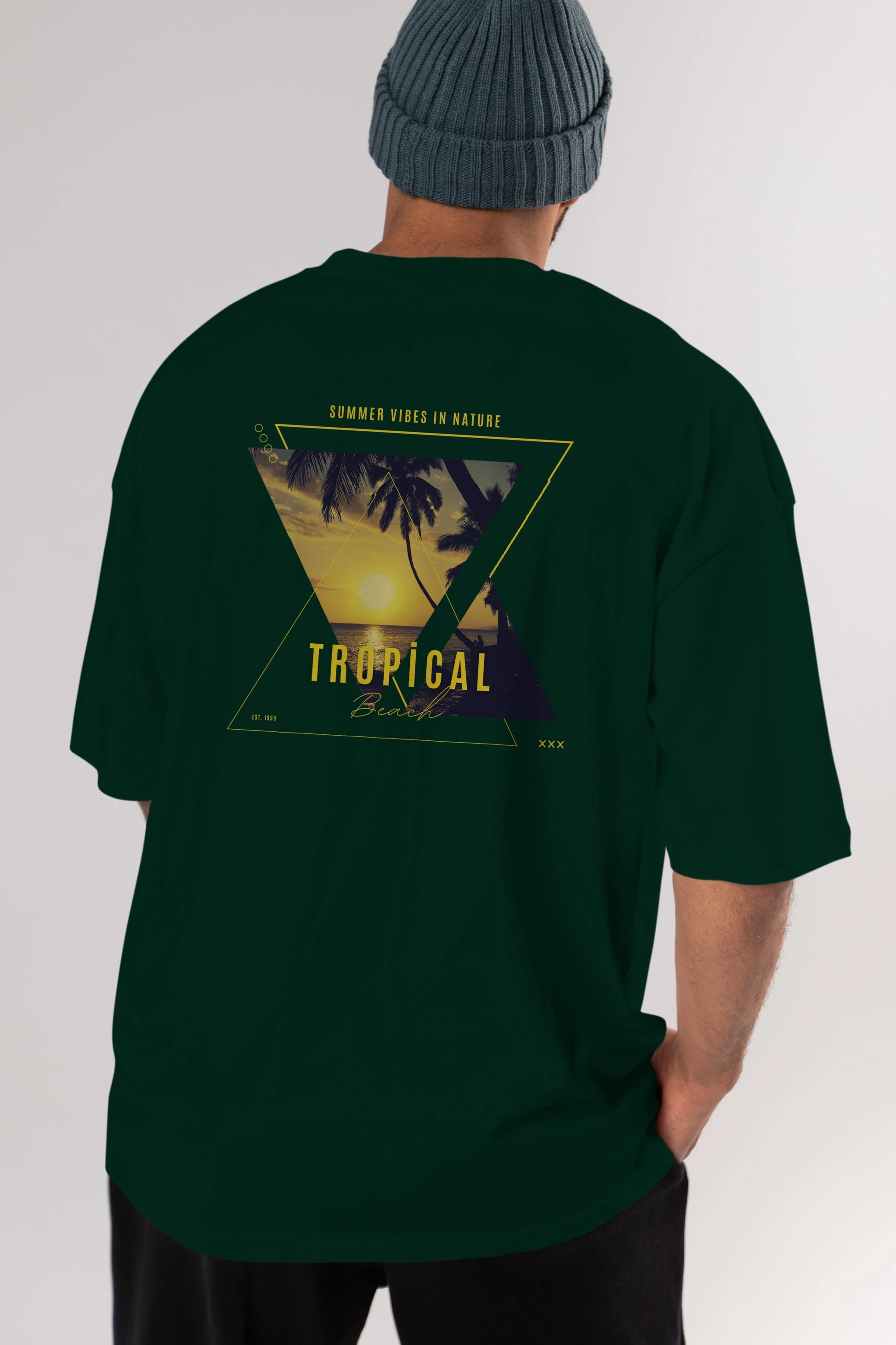 Summer Vibes Yazılı Arka Baskılı Oversize t-shirt Erkek Kadın Unisex