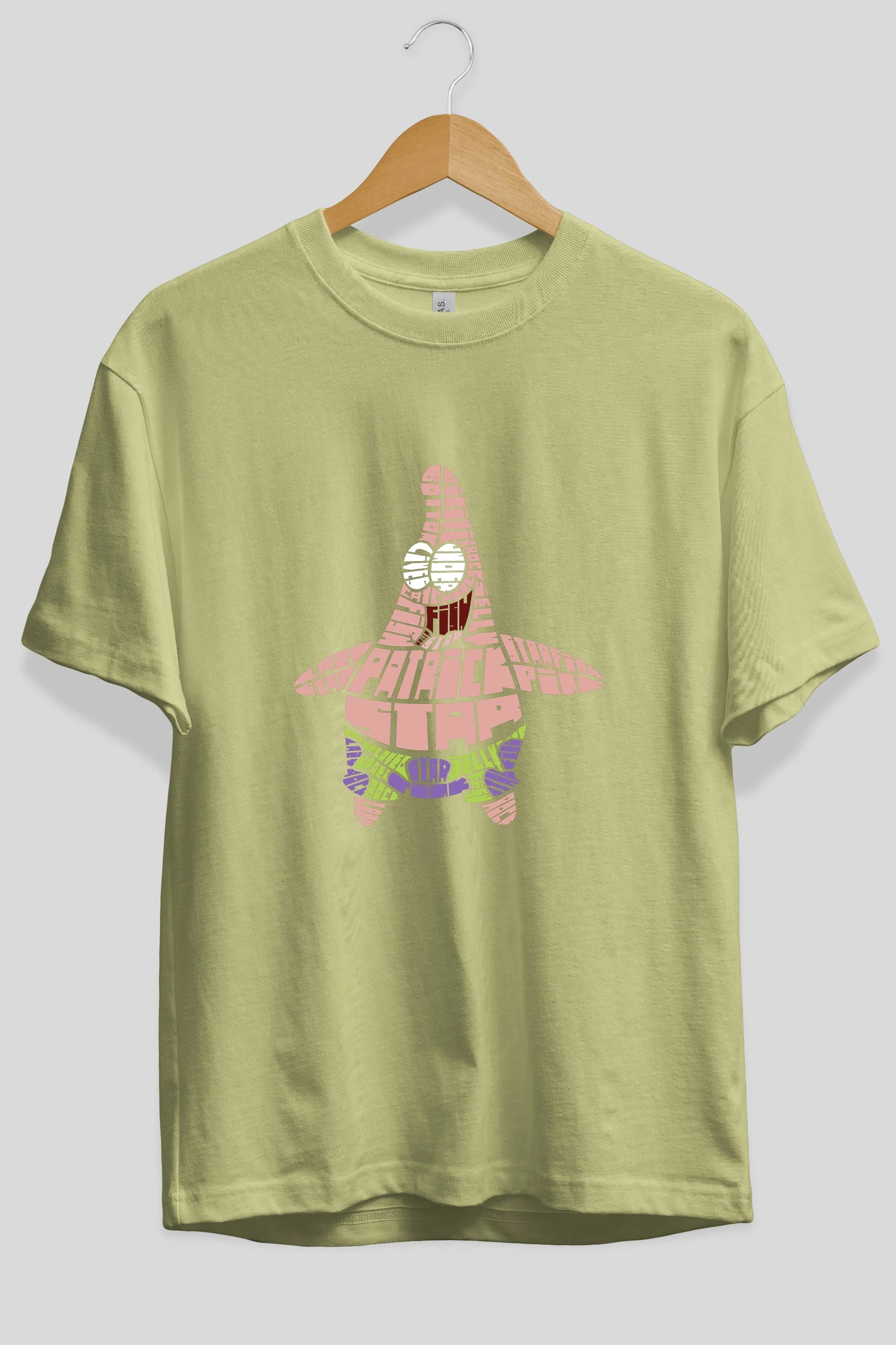 Patrick Star Ön Baskılı Oversize t-shirt %100 pamuk Erkek Kadın Unisex