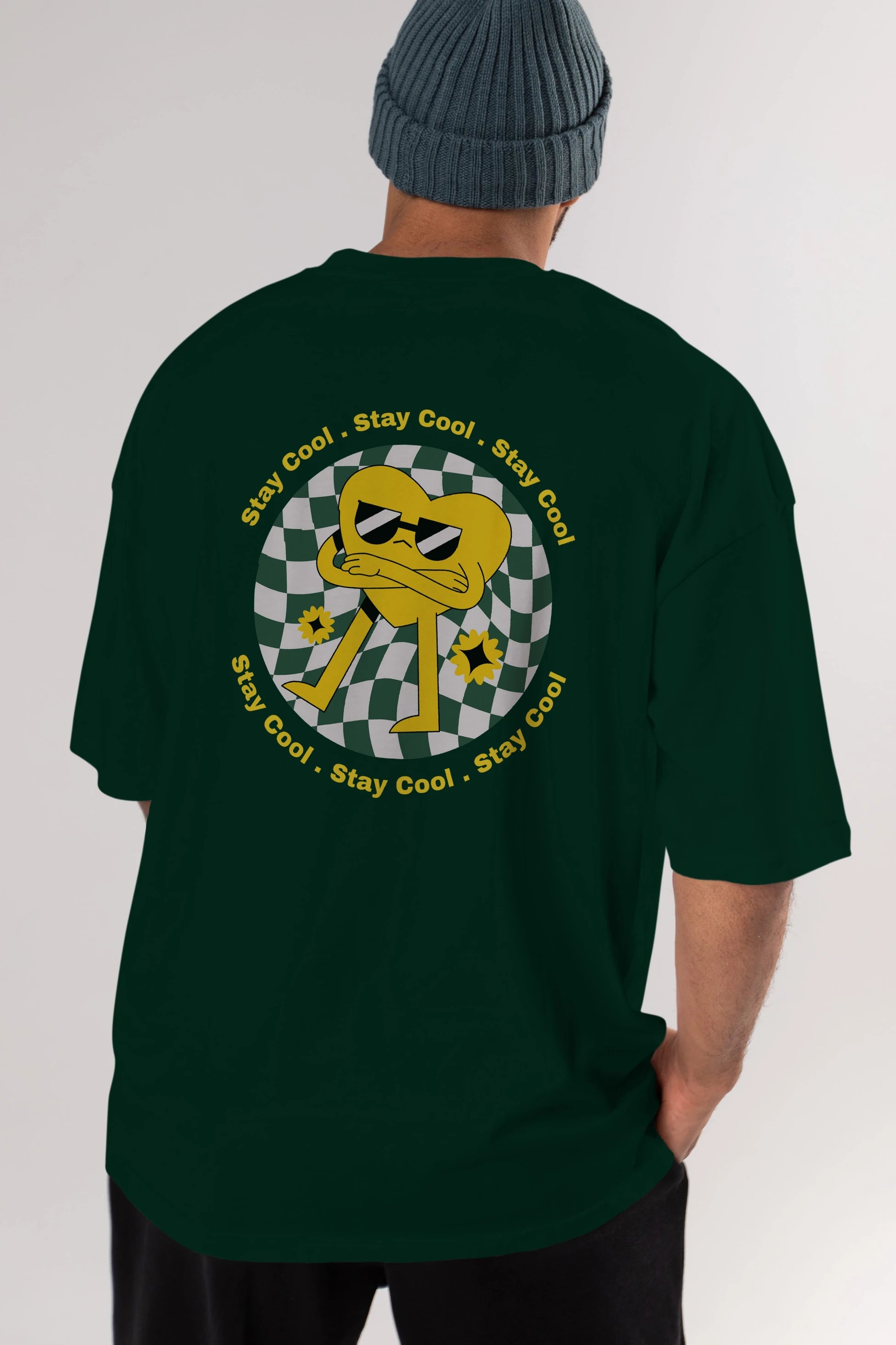 Stay Cool Yazılı Arka Baskılı Oversize t-shirt Erkek Kadın Unisex