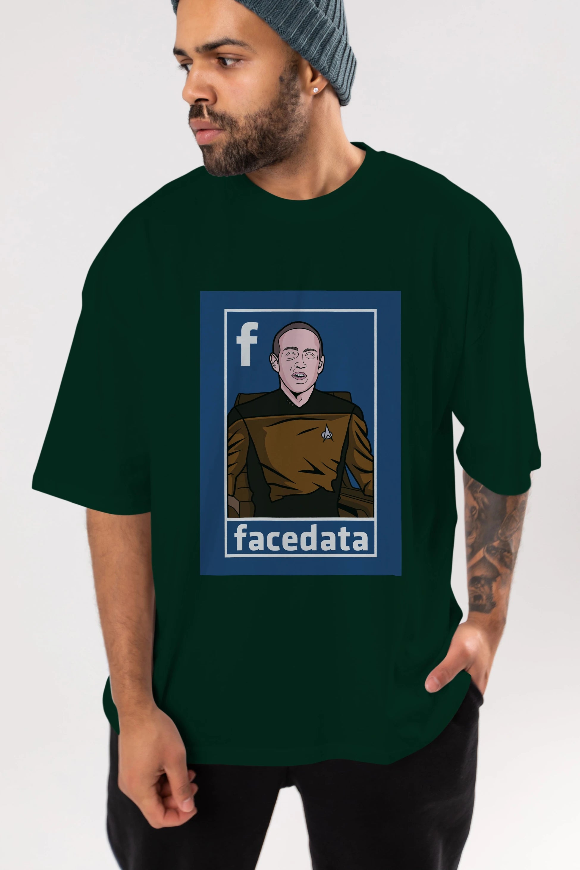 Zukerberg Data Ön Baskılı Oversize t-shirt Erkek Kadın Unisex %100 Pamuk tişort