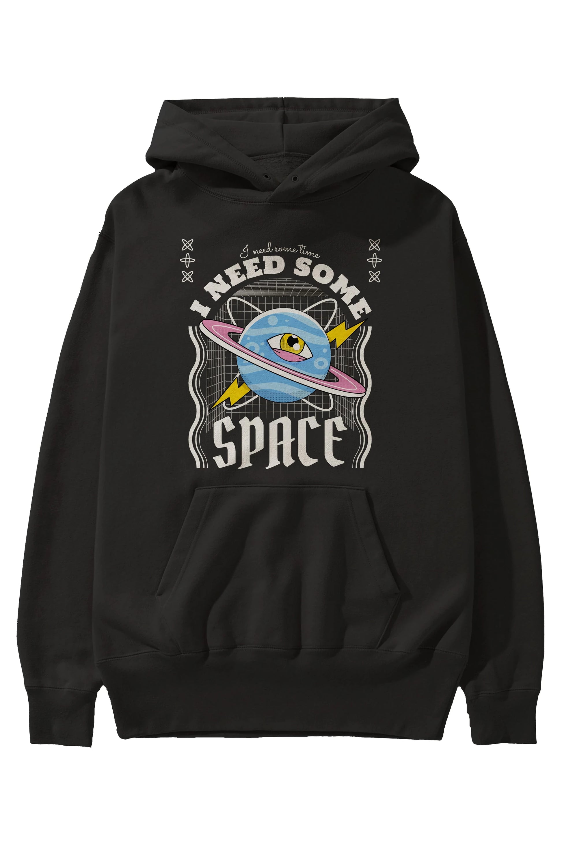 I Need Some Space Ön Baskılı Hoodie Oversize Kapüşonlu Sweatshirt Erkek Kadın Unisex