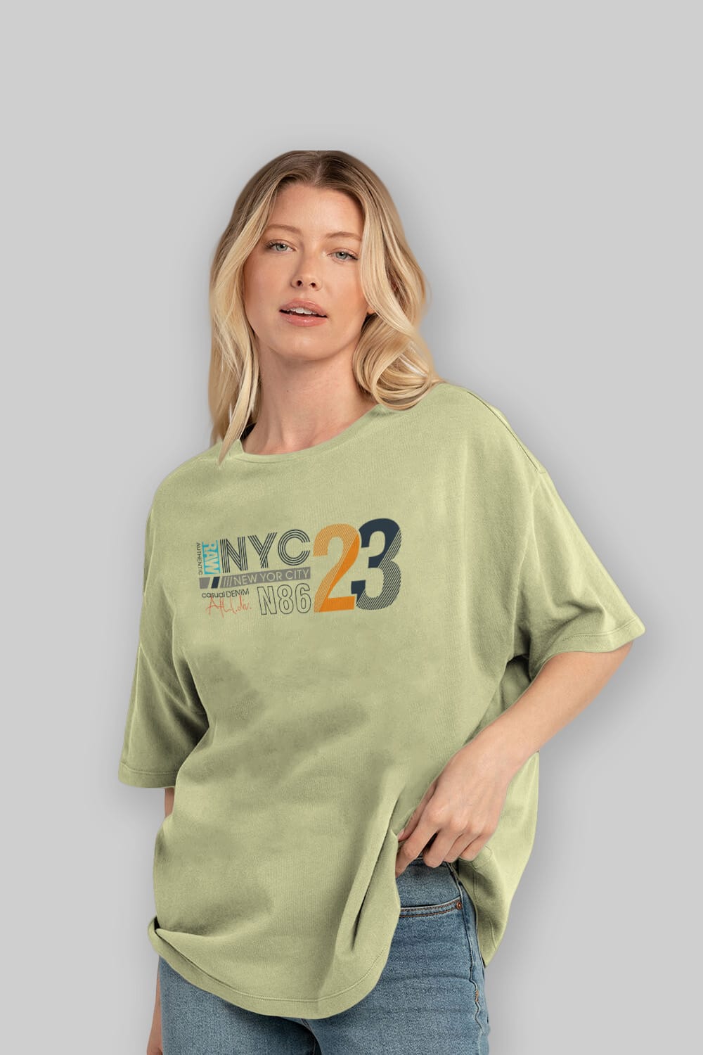 NYC 23 Ön Baskılı Oversize t-shirt Erkek Kadın Unisex
