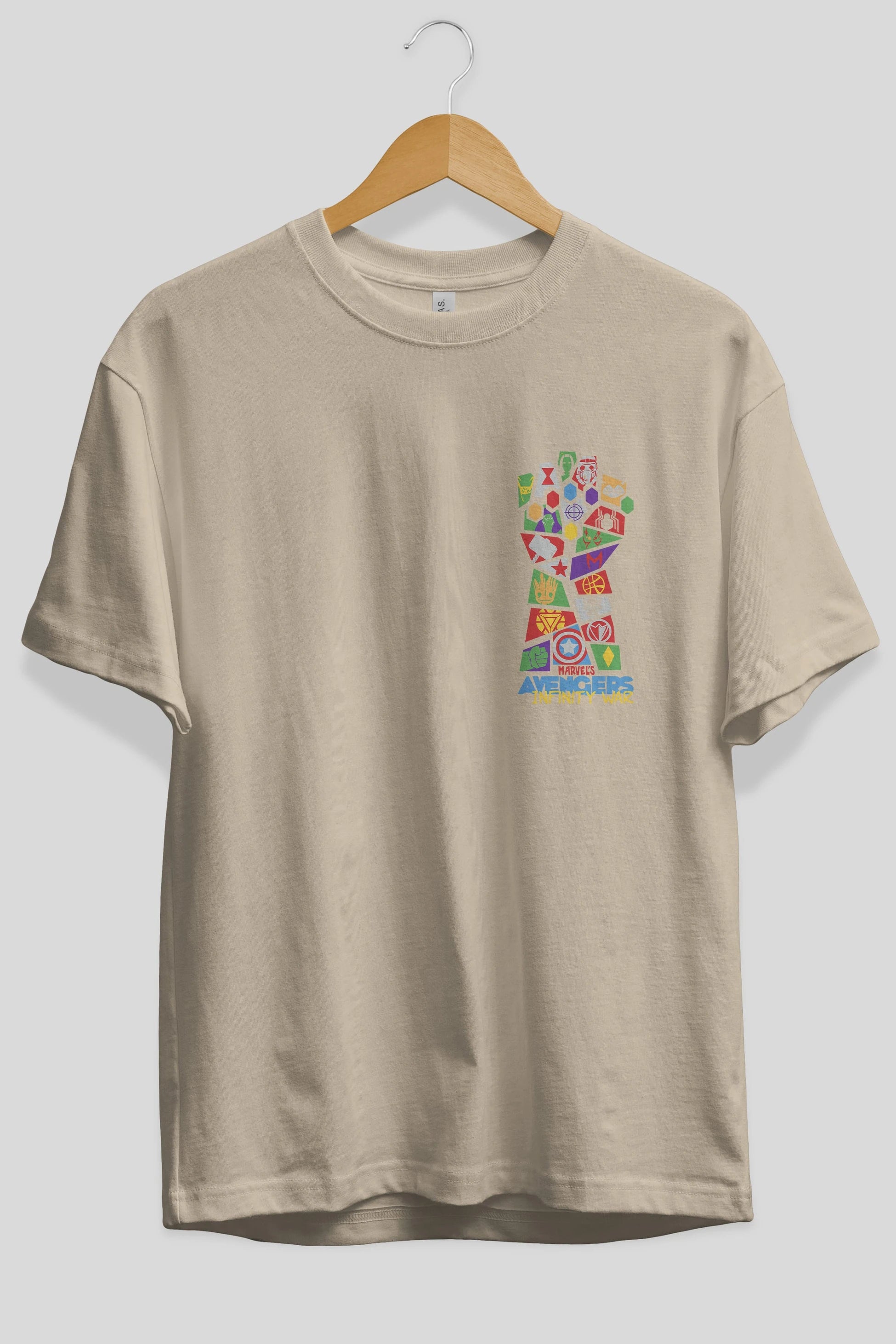 The Avengers Ön Sol Baskılı Oversize t-shirt Erkek Kadın Unisex %100 Pamuk Bisiklet Yaka tişort
