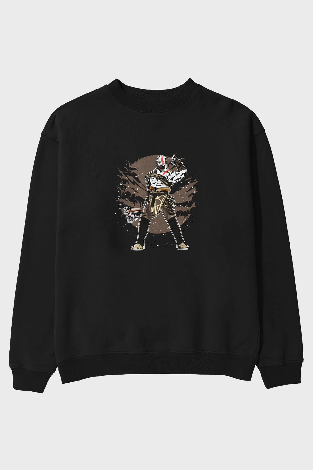 GOD OF WAR Ön Baskılı Oversize Sweatshirt Erkek Kadın Unisex