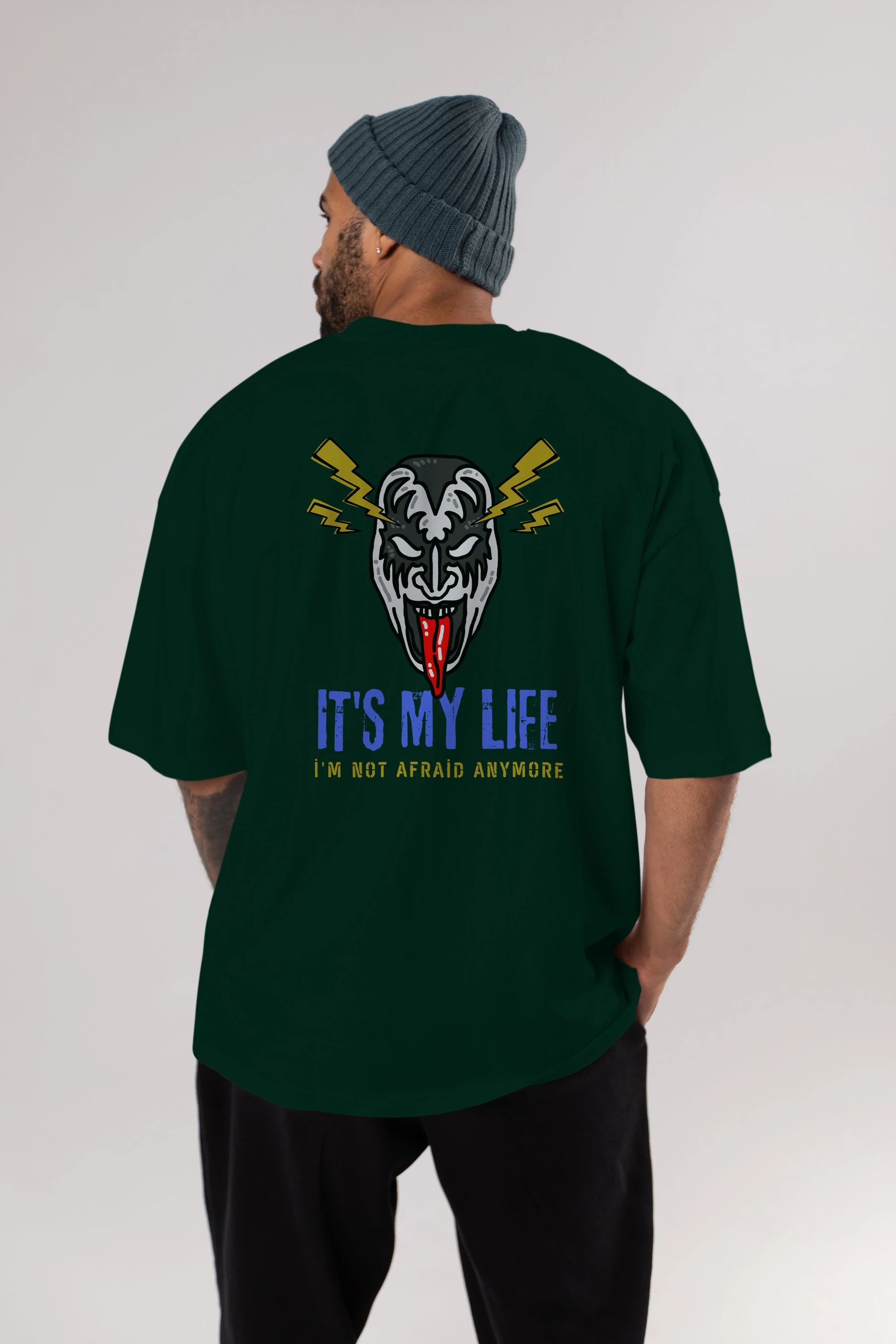 Its My Life Yazılı Arka Baskılı Oversize t-shirt Erkek Kadın Unisex