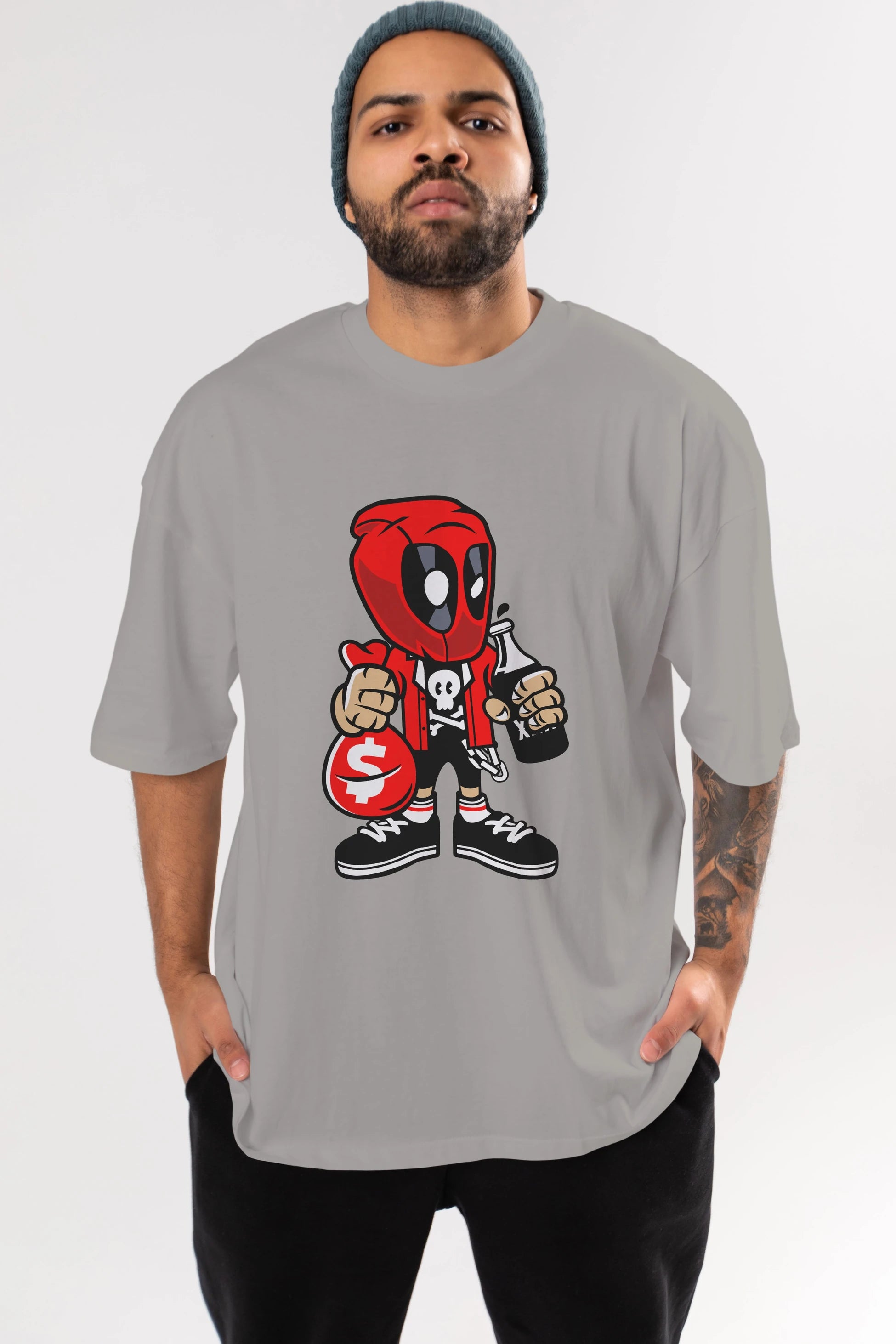 Deadpool (20) Ön Baskılı Oversize t-shirt Erkek Kadın Unisex %100 Pamuk Bisiklet Yaka tişort