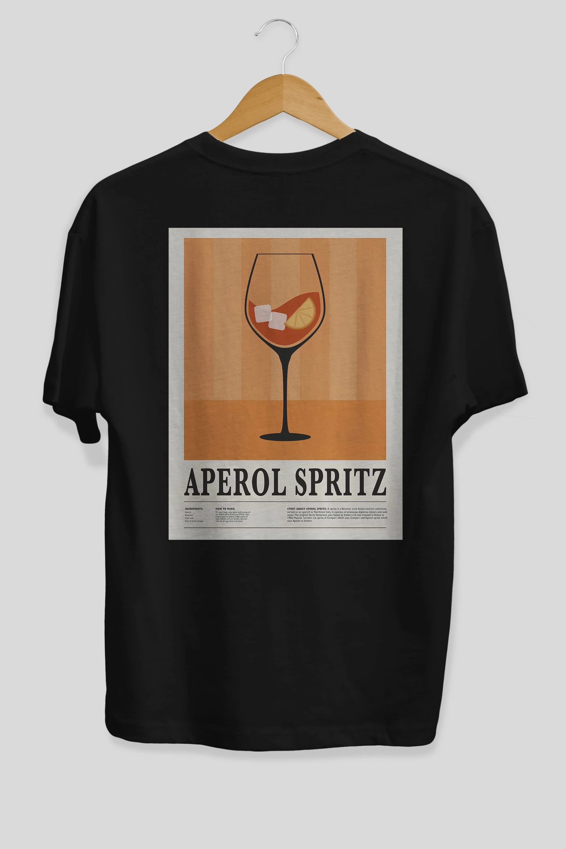 Aperol Spritz 8 Arka Baskılı Oversize t-shirt Erkek Kadın Unisex %100 Pamuk Bisiklet Yaka tişort