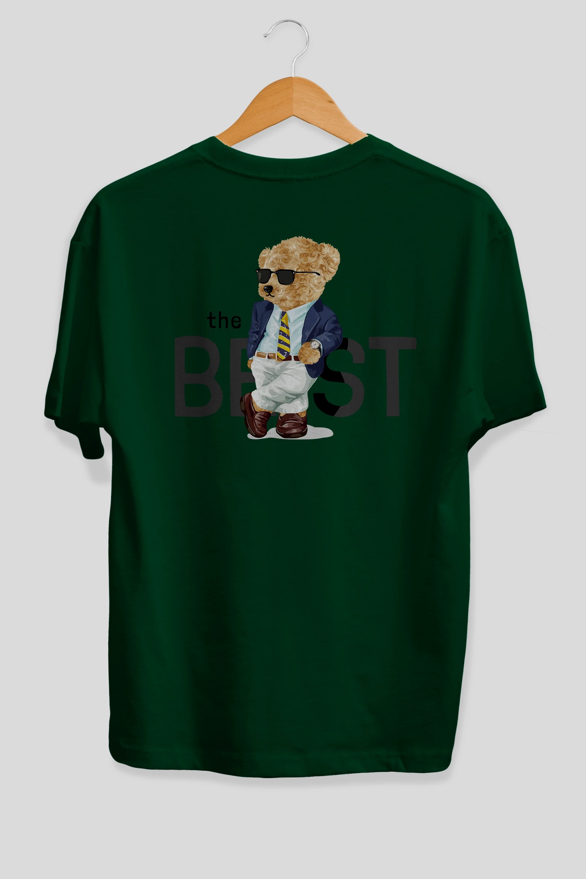 Teddy Bear The Best Arka Baskılı Oversize t-shirt Erkek Kadın Unisex %100 Pamuk