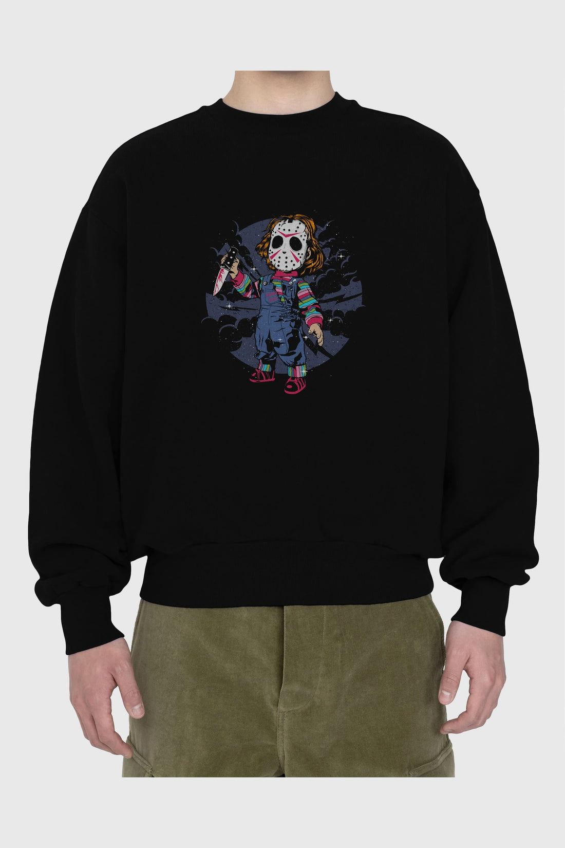 Chucky Ön Baskılı Oversize Sweatshirt Erkek Kadın Unisex