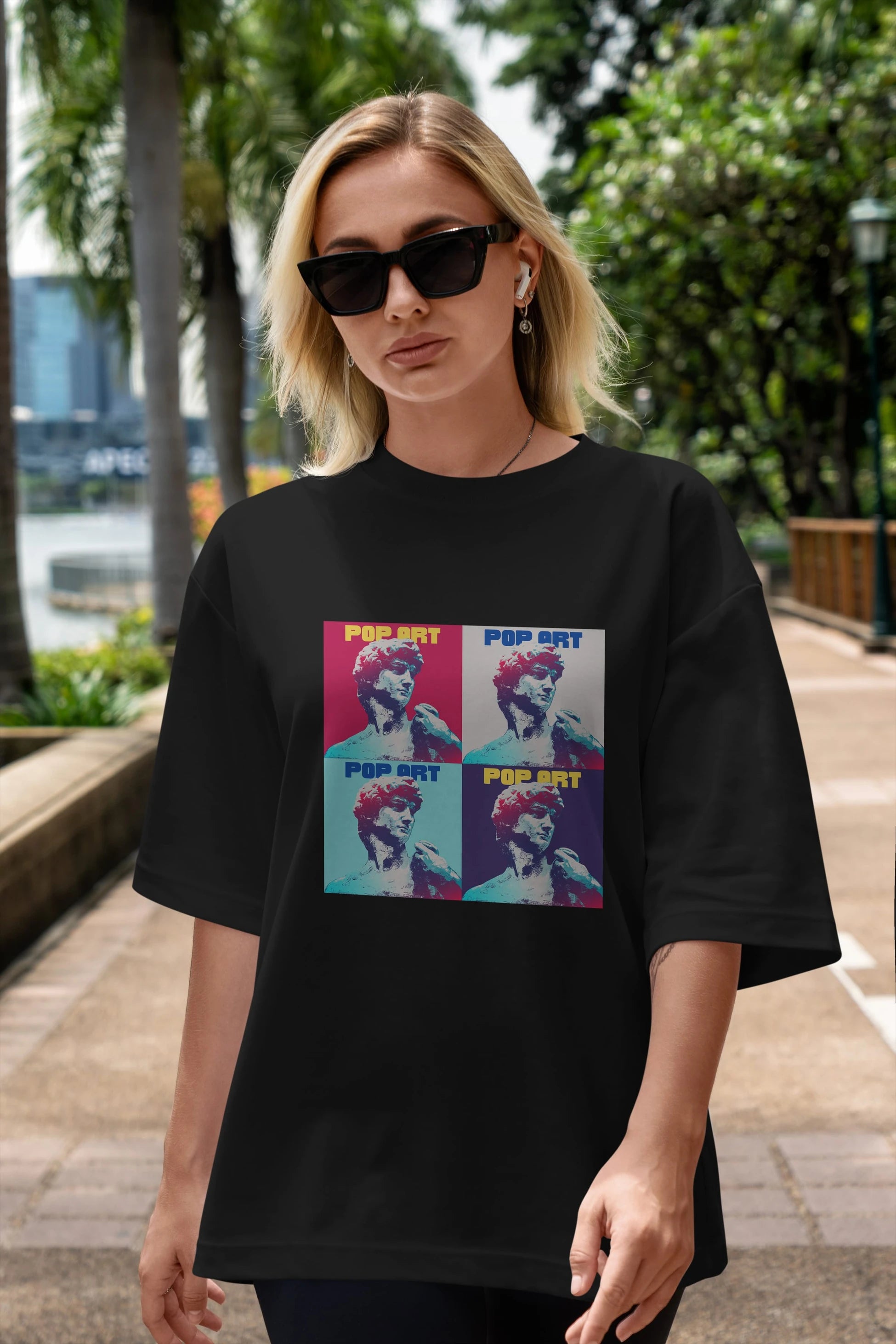 Creative Pop Art Ön Baskılı Oversize t-shirt Erkek Kadın Unisex