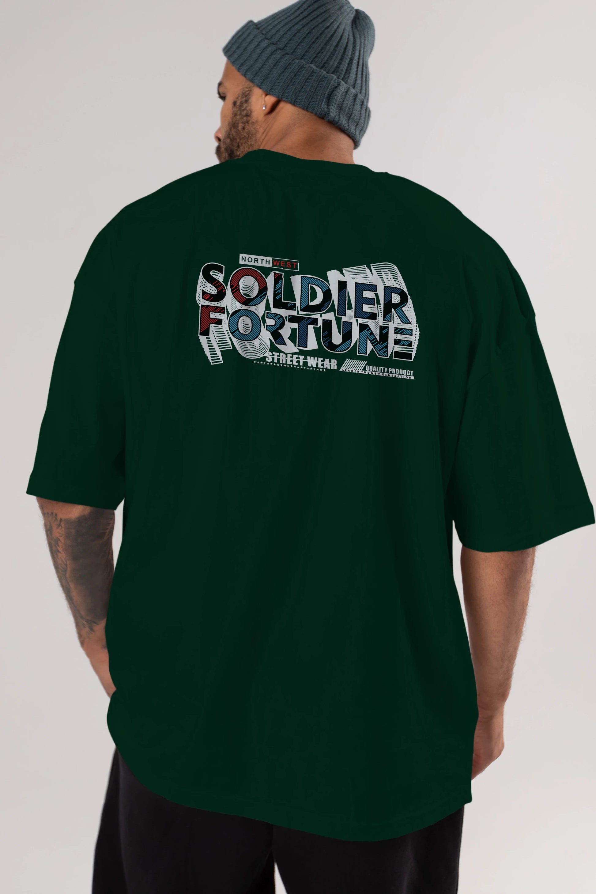 Soldier Fortune Arka Baskılı Oversize t-shirt Erkek Kadın Unisex