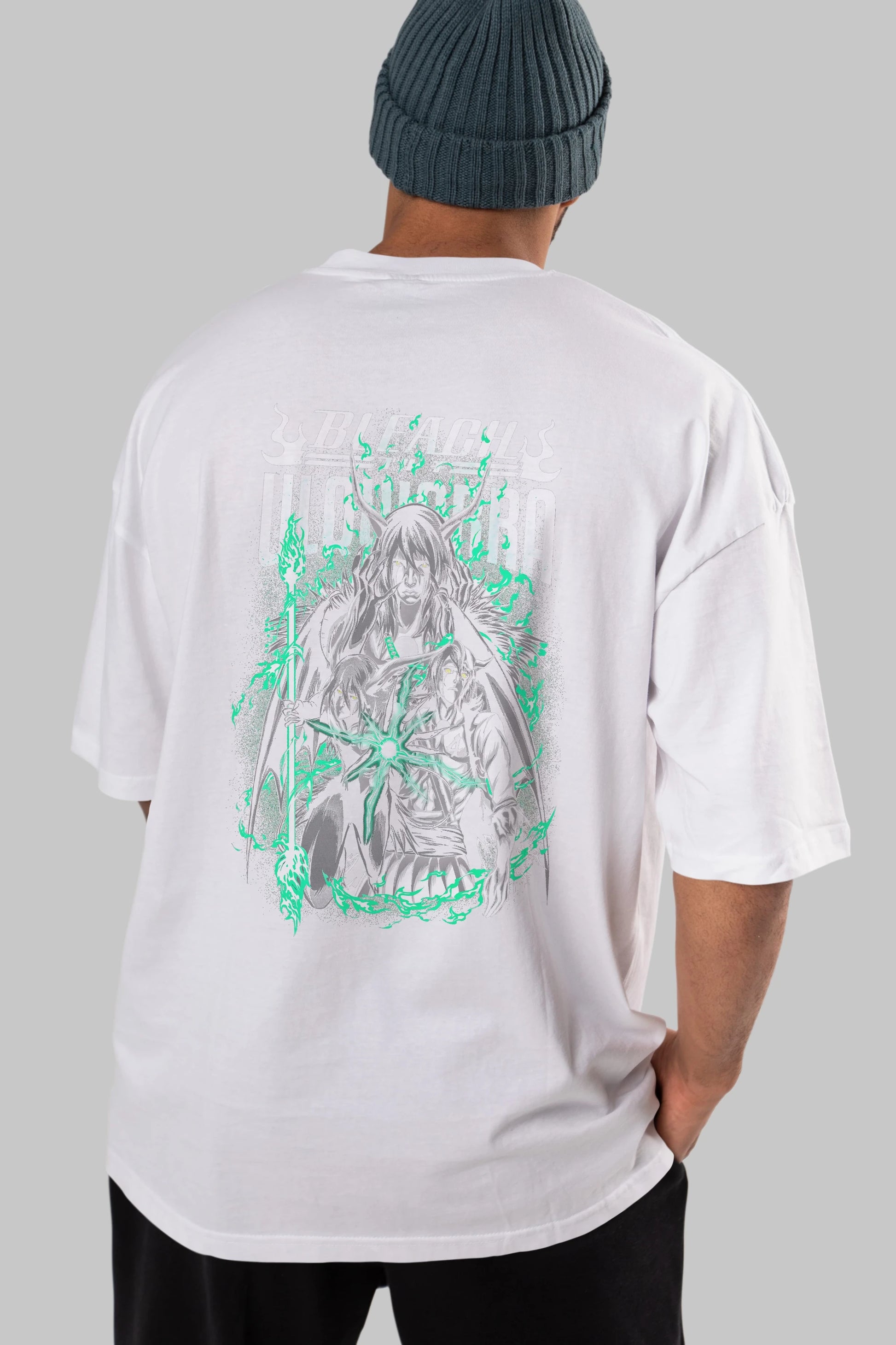 BLEACH(ULQUIARRA) Anime Arka Baskılı Oversize t-shirt Erkek Kadın Unisex