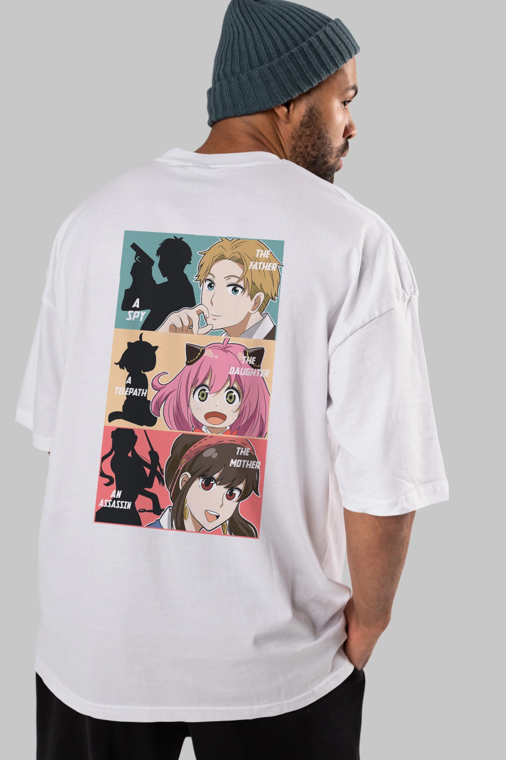 SPY X FAMILY Anime Arka Baskılı Oversize t-shirt Erkek Kadın Unisex