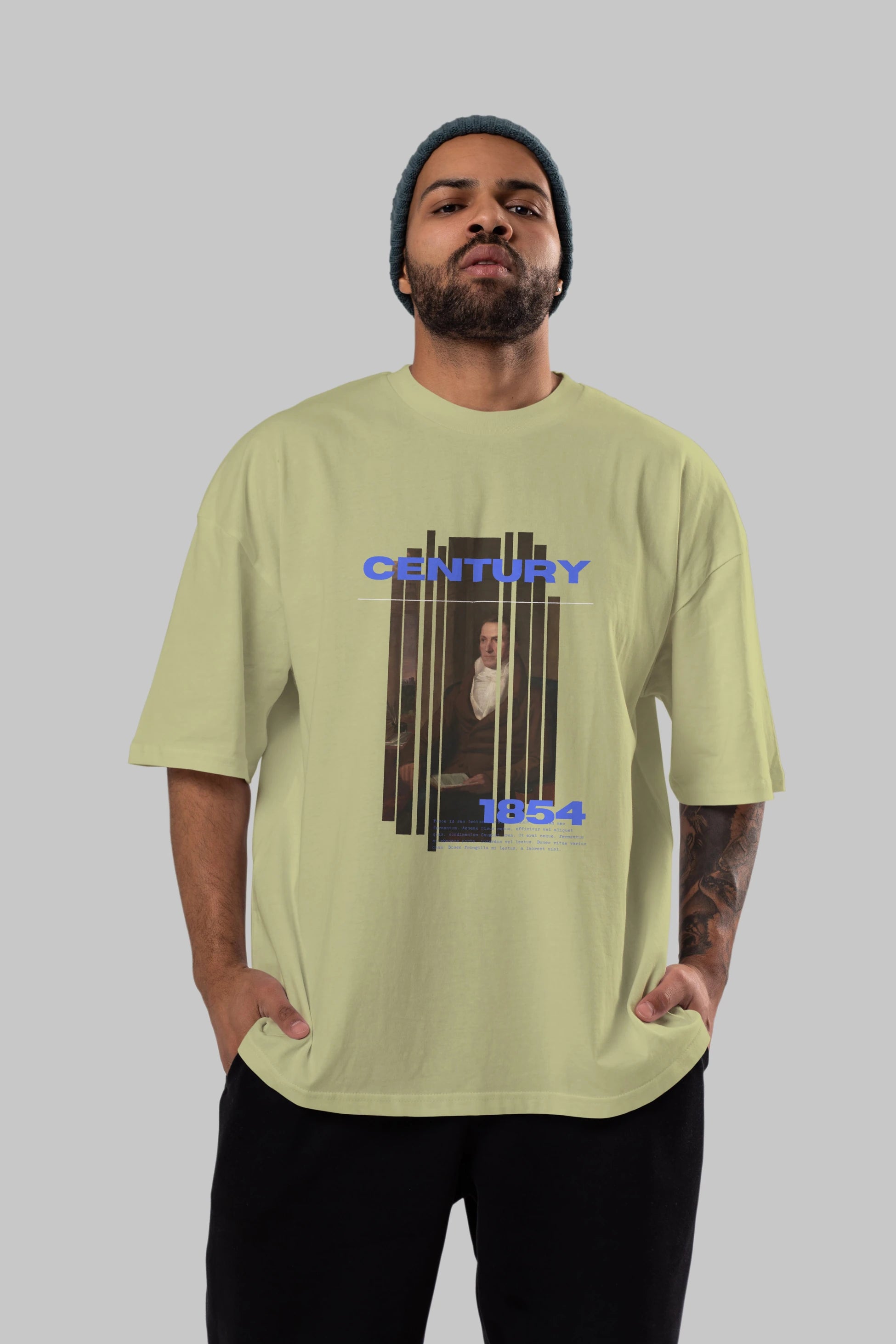 Century 1854 Yazılı Ön Baskılı Oversize t-shirt Erkek Kadın Unisex