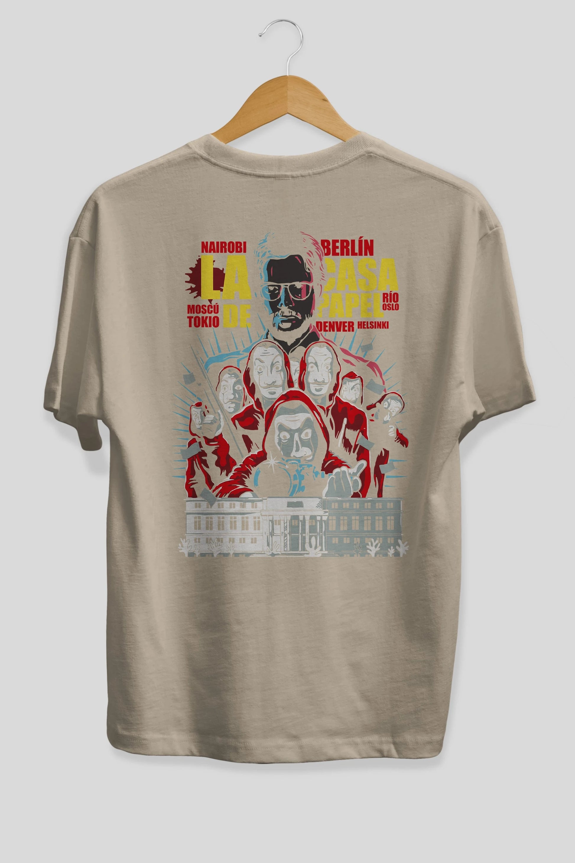 La Casa De Papel (6) Arka Baskılı Oversize t-shirt Erkek Kadın Unisex %100 Pamuk Bisiklet Yaka tişort