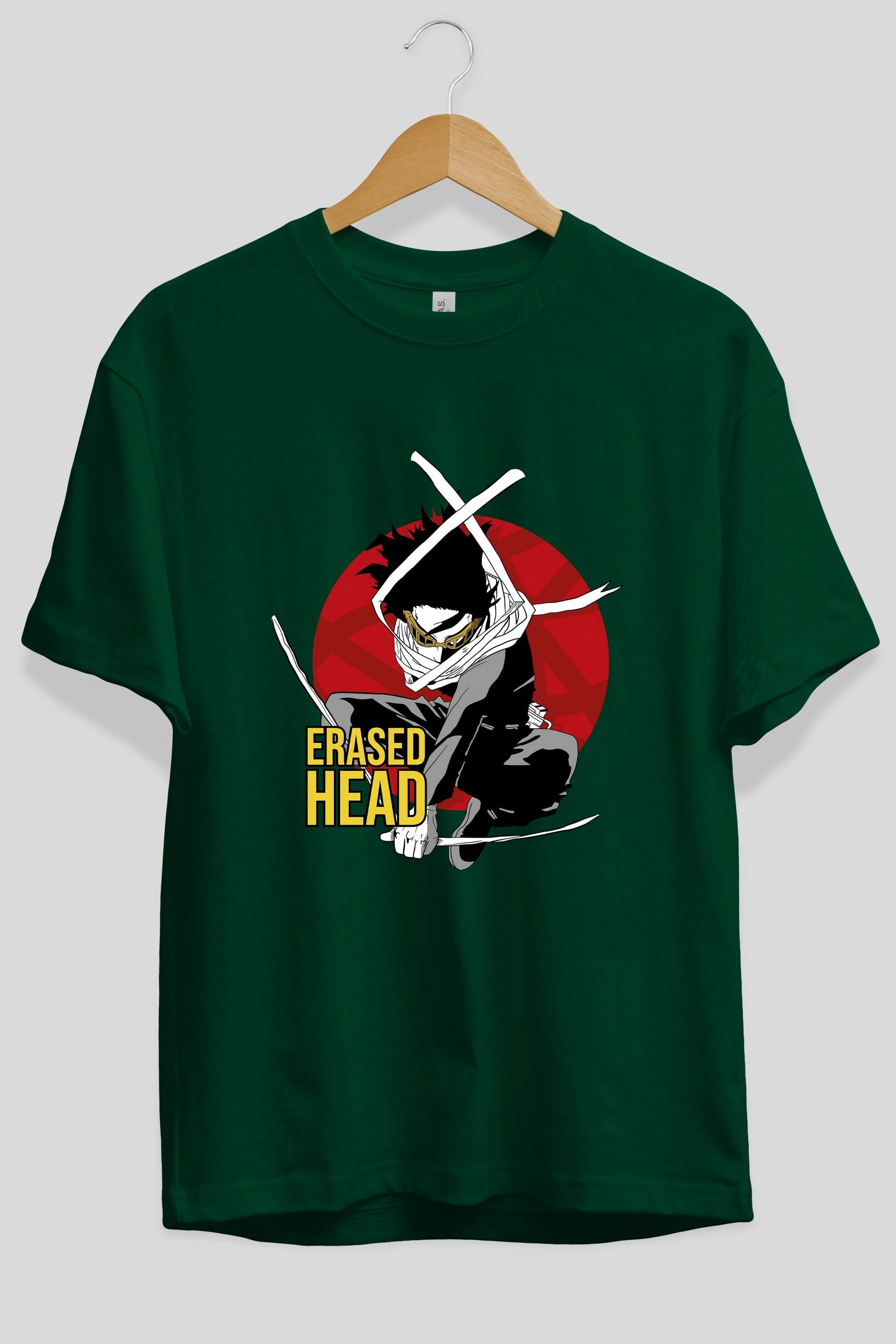 Erased Head Anime Ön Baskılı Oversize t-shirt %100 pamuk Erkek Kadın Unisex