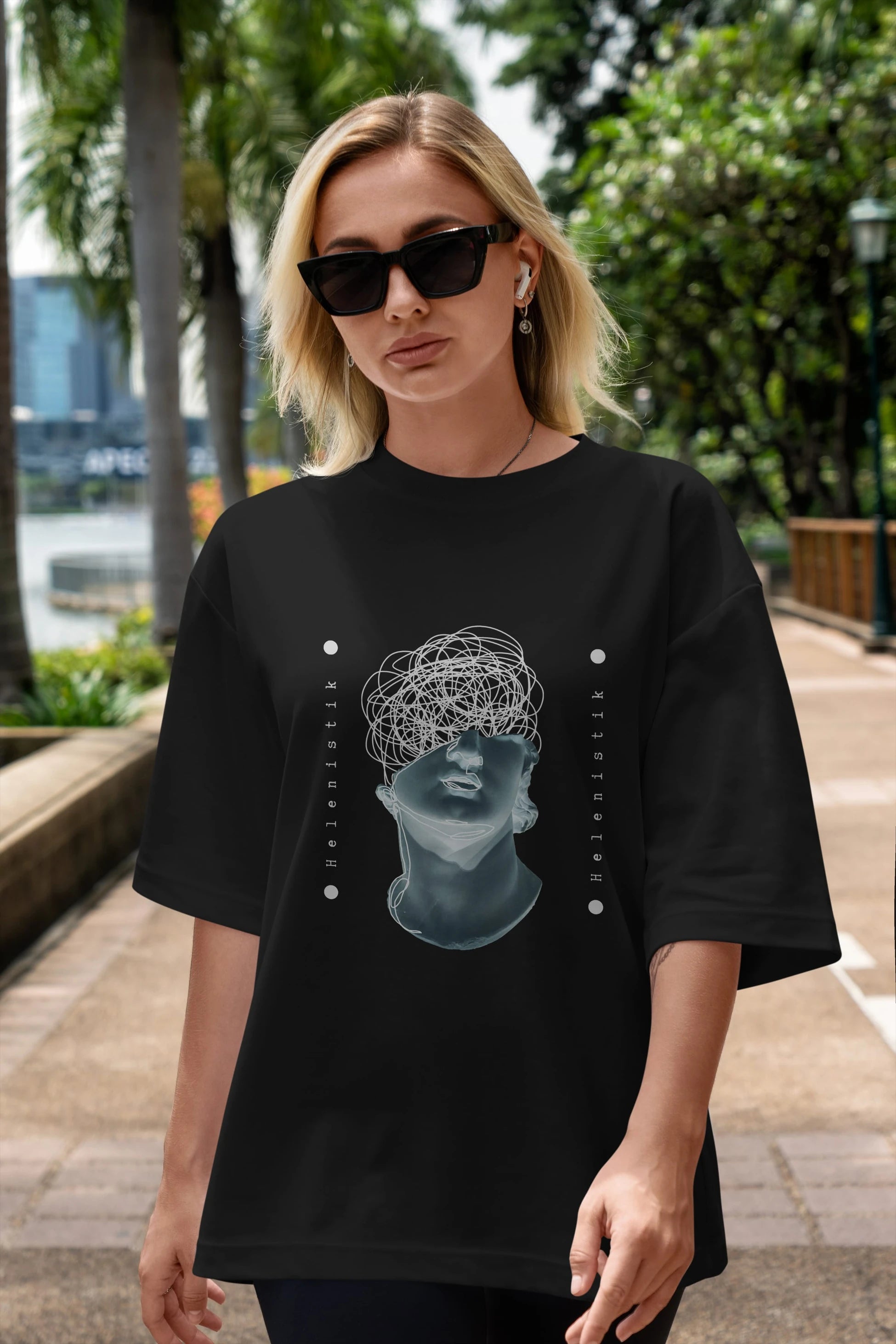 Heykel 2 Ön Baskılı Oversize t-shirt Erkek Kadın Unisex
