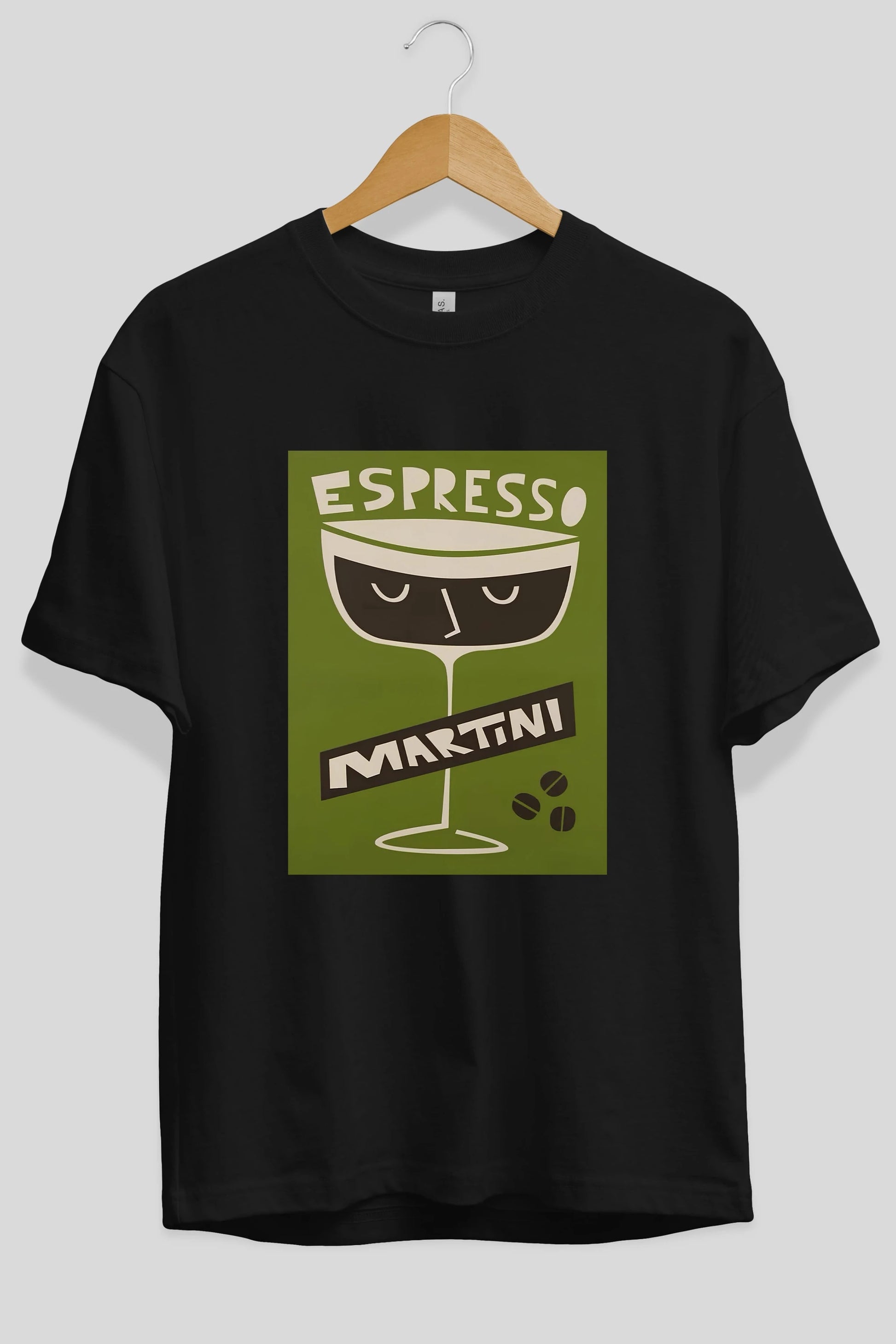 Espresso Martini 2 Ön Baskılı Oversize t-shirt Erkek Kadın Unisex %100 Pamuk Bisiklet Yaka tişort