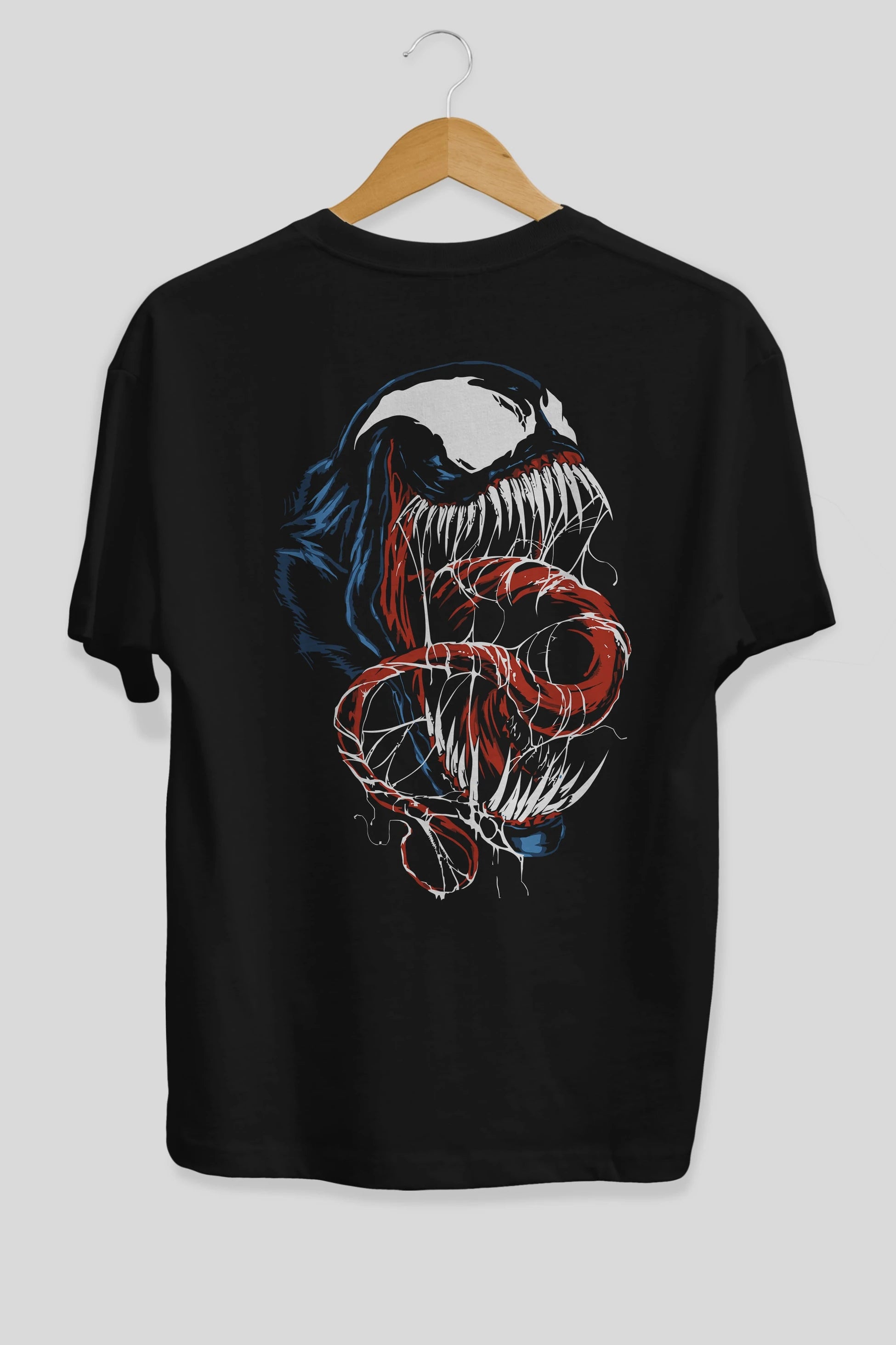 Venom (10) Arka Baskılı Oversize t-shirt Erkek Kadın Unisex %100 Pamuk Bisiklet Yaka tişort