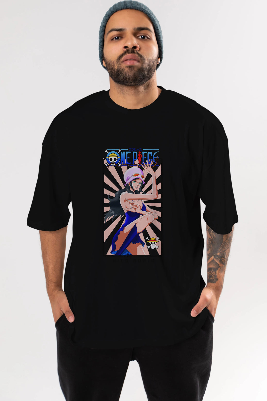 Nico Robin Anime Ön Baskılı Oversize t-shirt Erkek Kadın Unisex