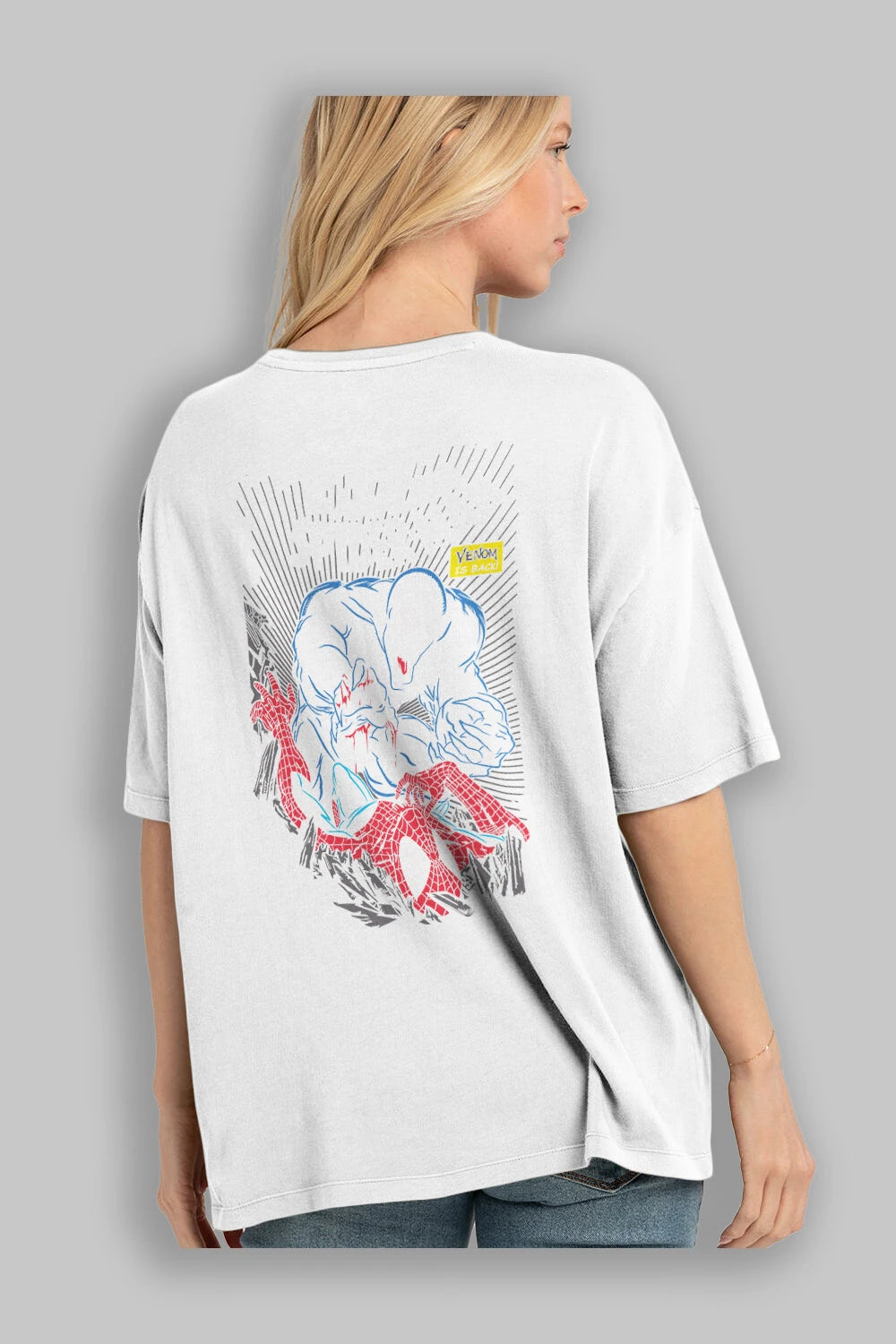 Venom (19) Arka Baskılı Oversize t-shirt Erkek Kadın Unisex %100 Pamuk Bisiklet Yaka tişort