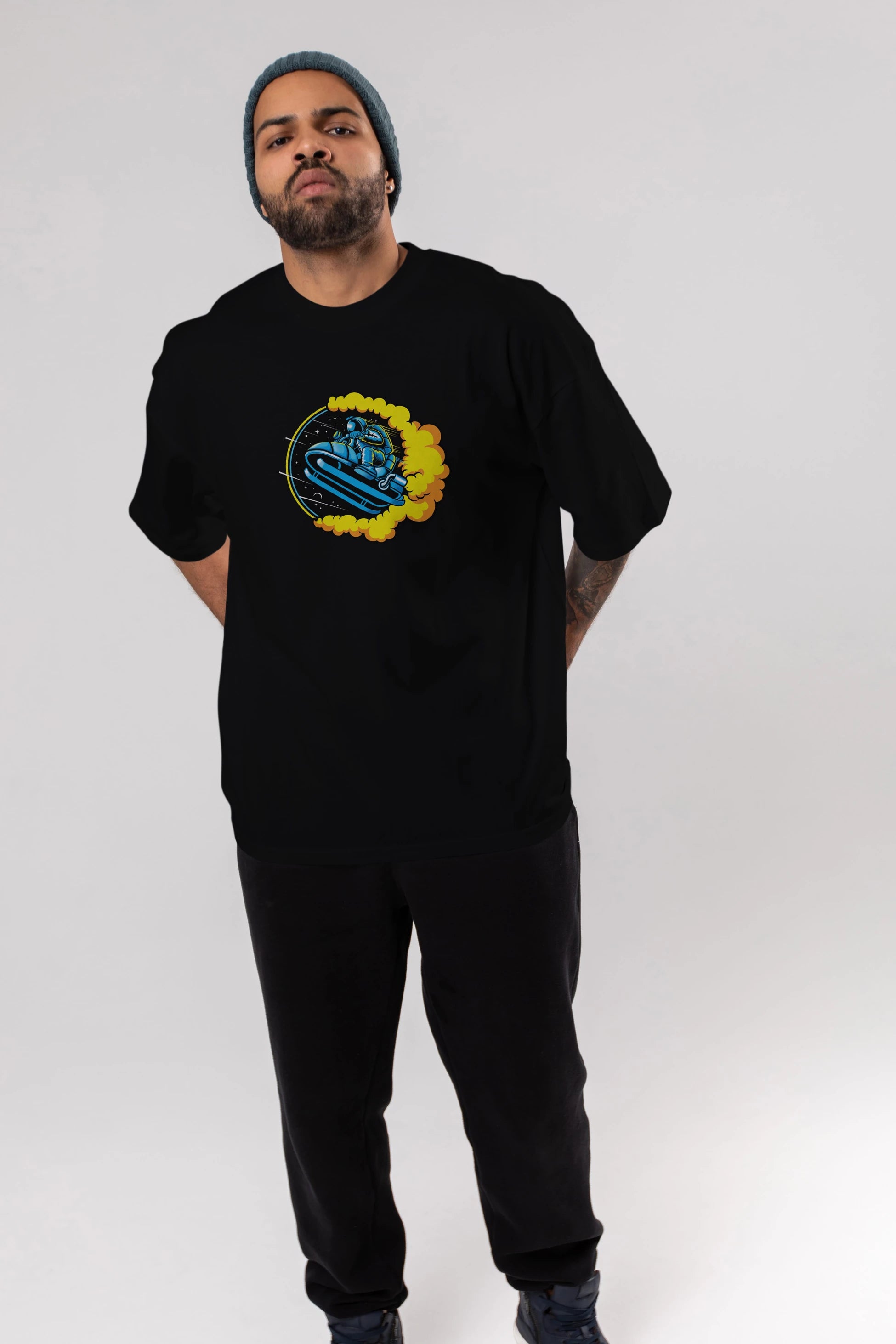 Astrojump with Snowmobile Ön Baskılı Oversize t-shirt Erkek Kadın Unisex