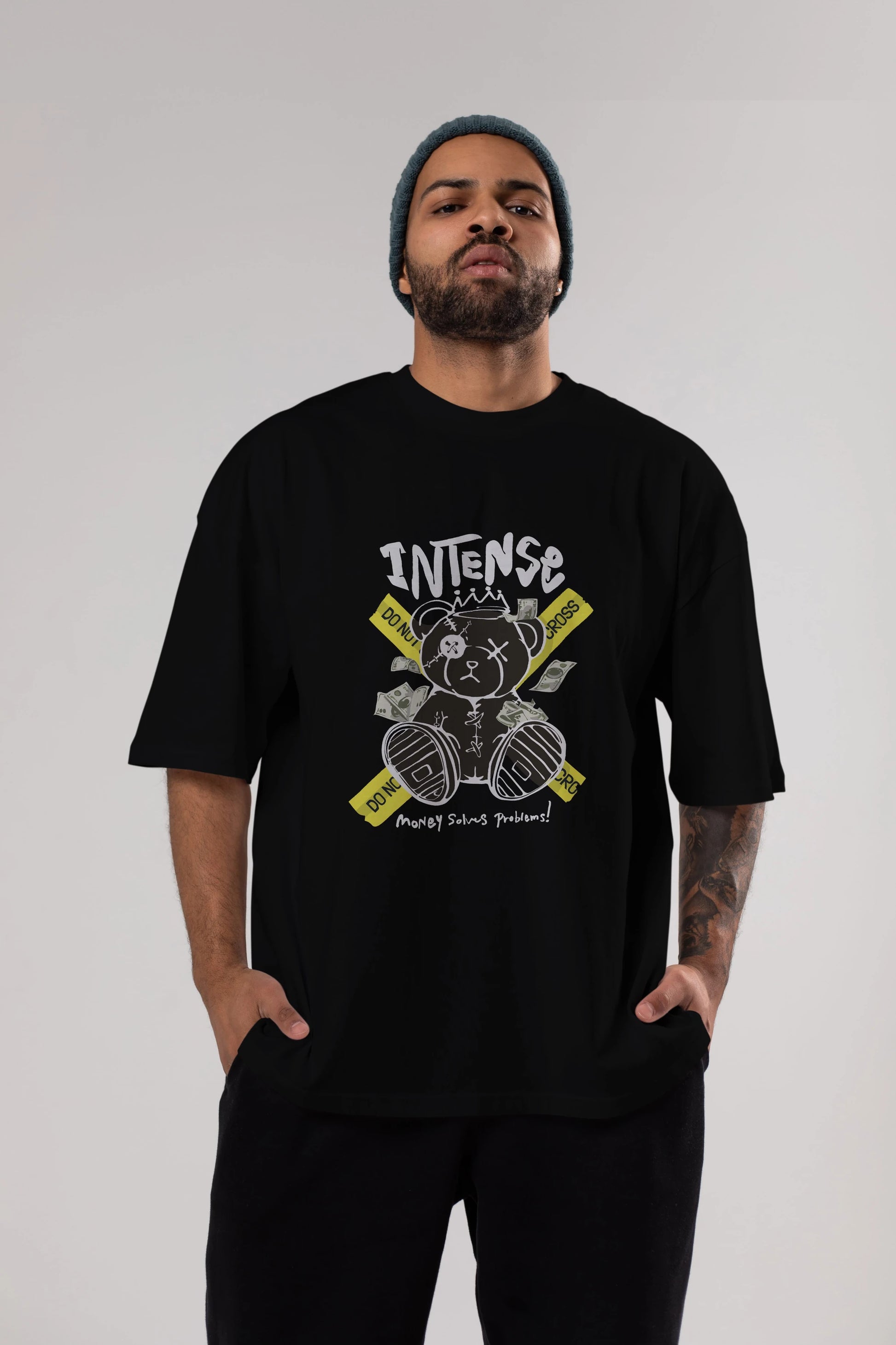 Teddy Bear intense Ön Baskılı Oversize t-shirt Erkek Kadın Unisex