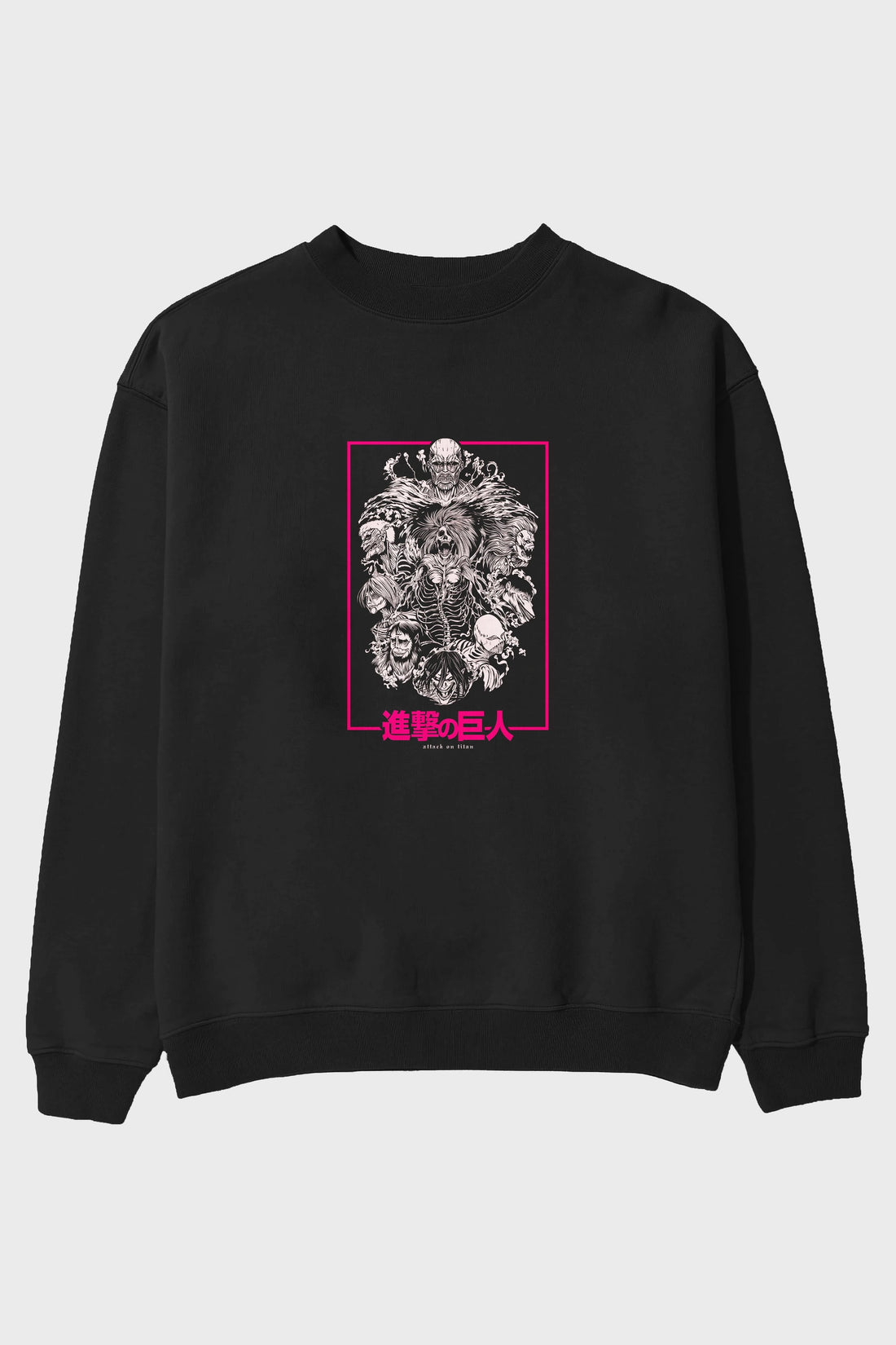 ATTACK ON TITANS Anime Ön Baskılı Oversize Sweatshirt Erkek Kadın Unisex