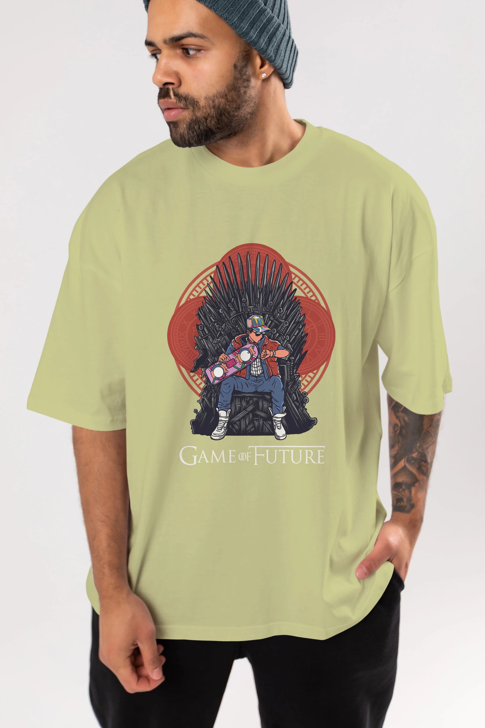 Game Of Future Ön Baskılı Oversize t-shirt Erkek Kadın Unisex %100 Pamuk tişort