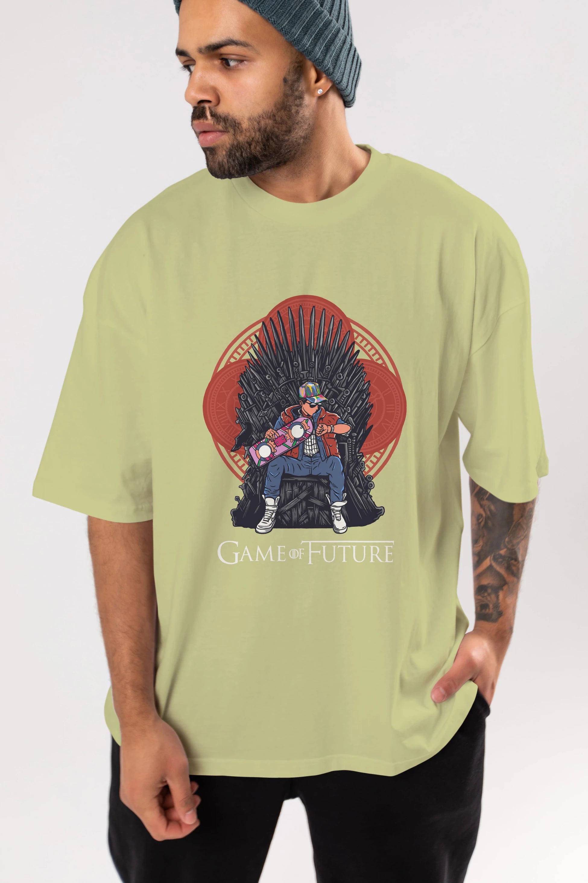 Game Of Future Ön Baskılı Oversize t-shirt Erkek Kadın Unisex %100 Pamuk tişort