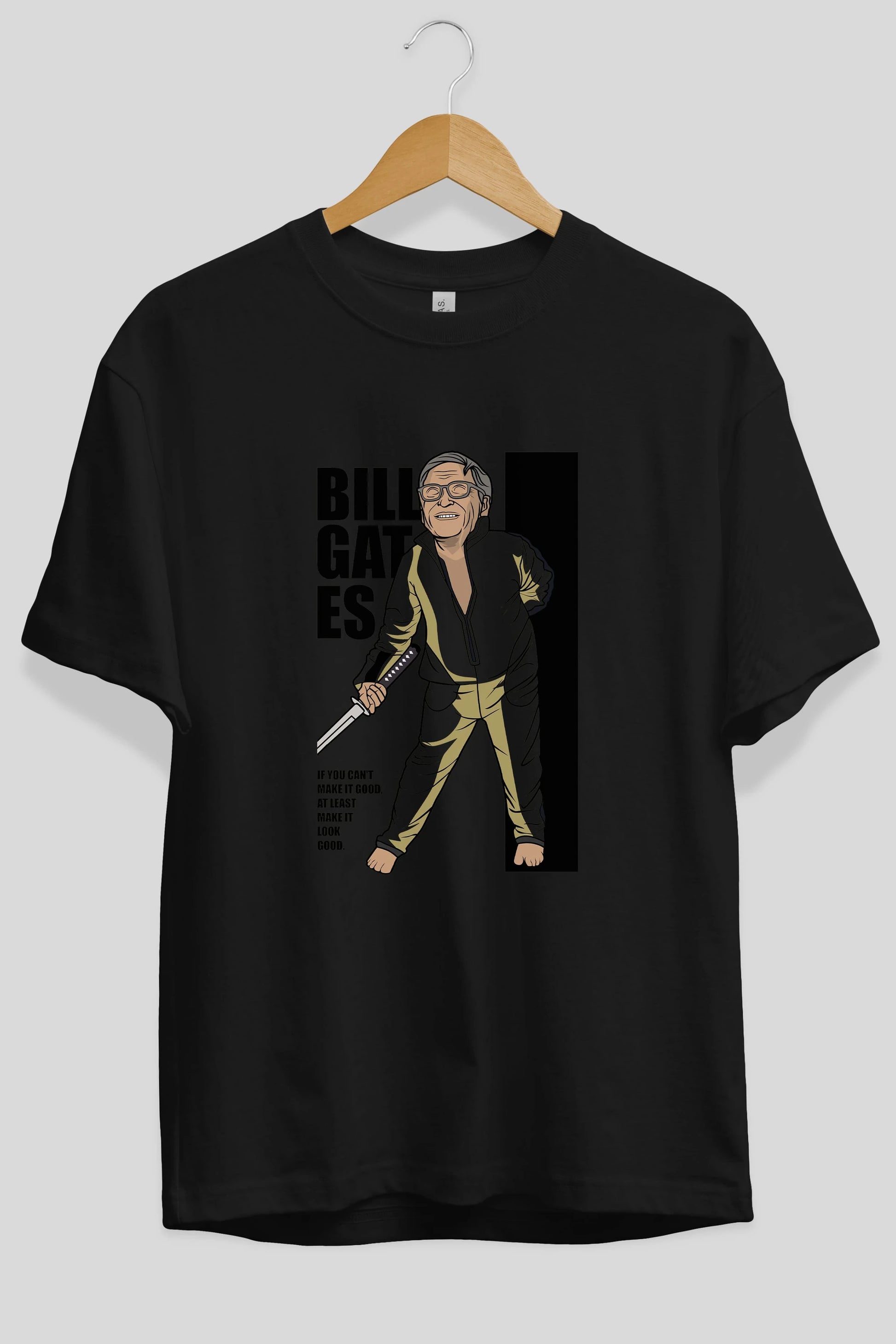 Bill Gates Ön Baskılı Oversize t-shirt Erkek Kadın Unisex %100 Pamuk tişort