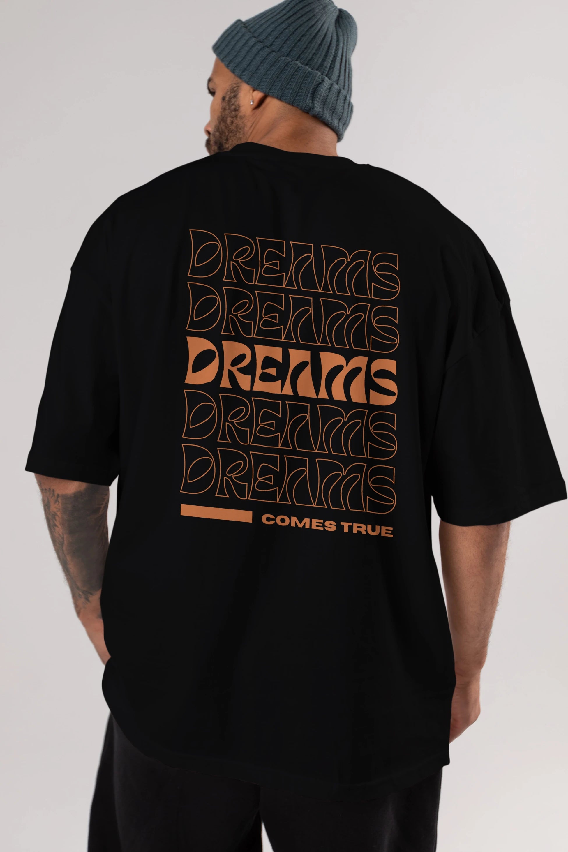 Dreams Yazılı Arka Baskılı Oversize t-shirt Erkek Kadın Unisex
