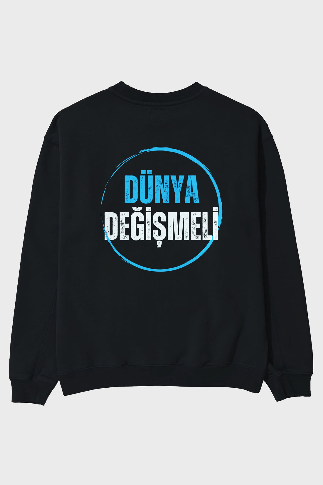 Dünya Değişmeli Yazılı Arka Baskılı Oversize Sweatshirt Erkek Kadın Unisex