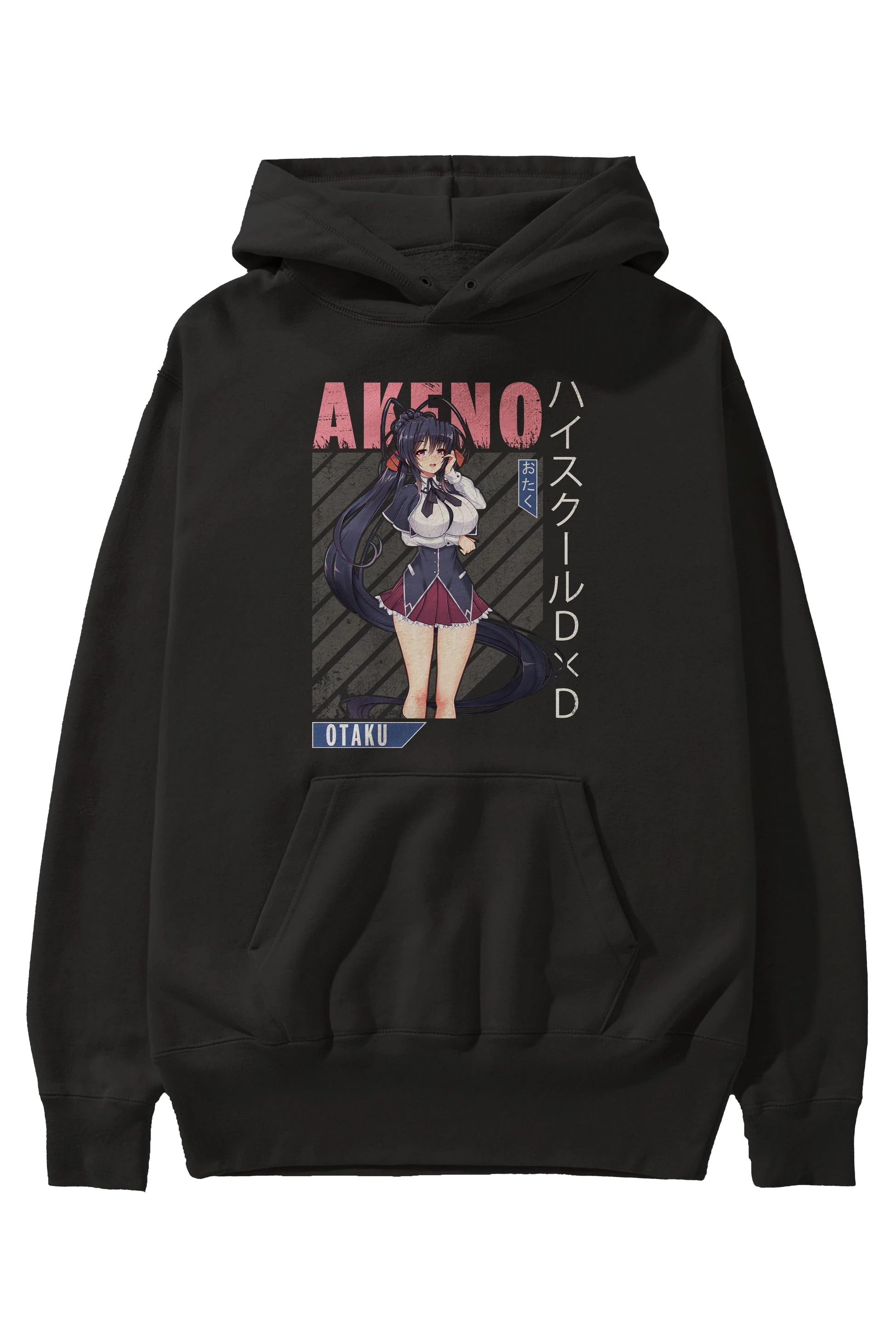 Akeno Himejima 4 Anime Ön Baskılı Hoodie Oversize Kapüşonlu Sweatshirt Erkek Kadın Unisex