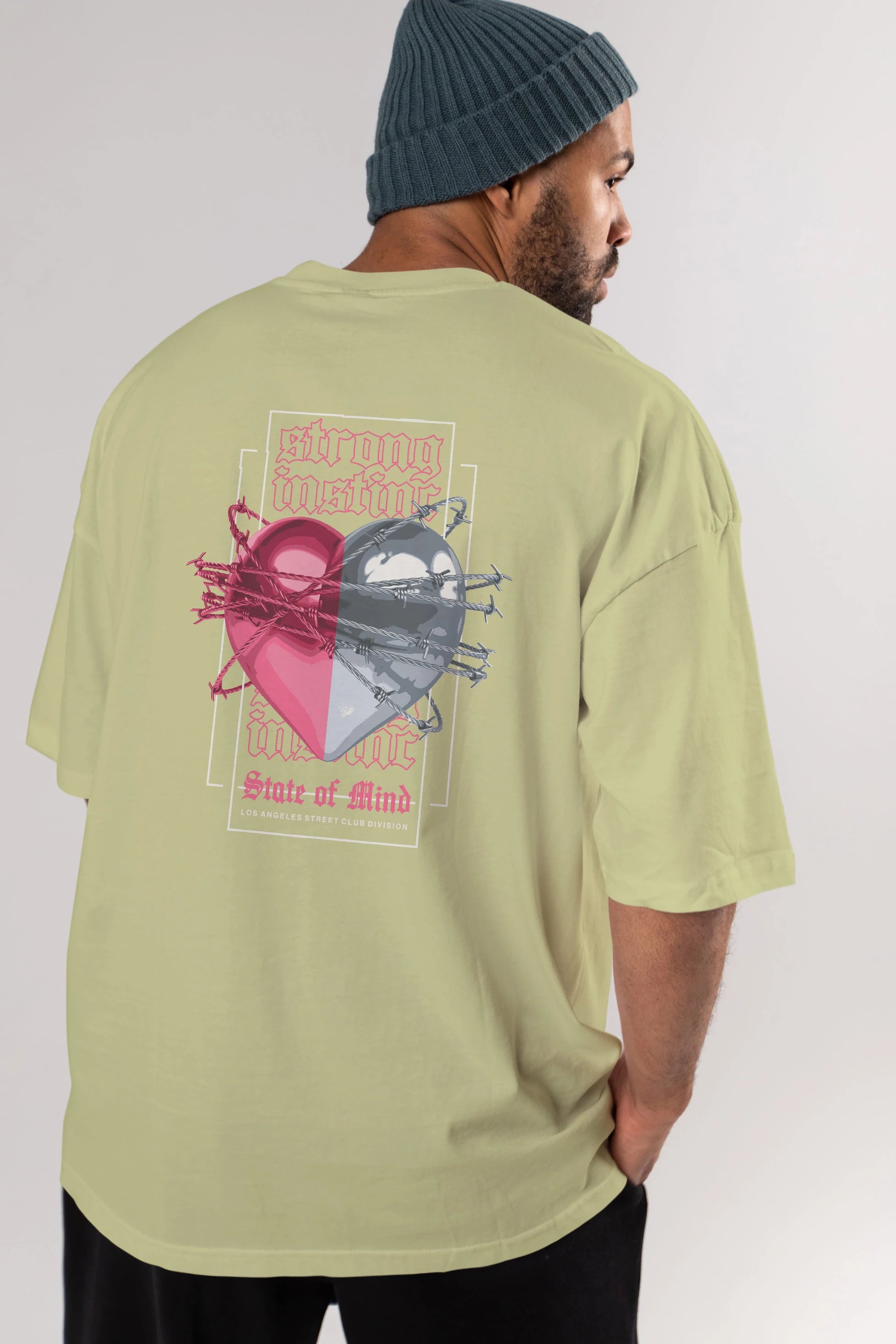 State of Mind Arka Baskılı Oversize t-shirt Erkek Kadın Unisex