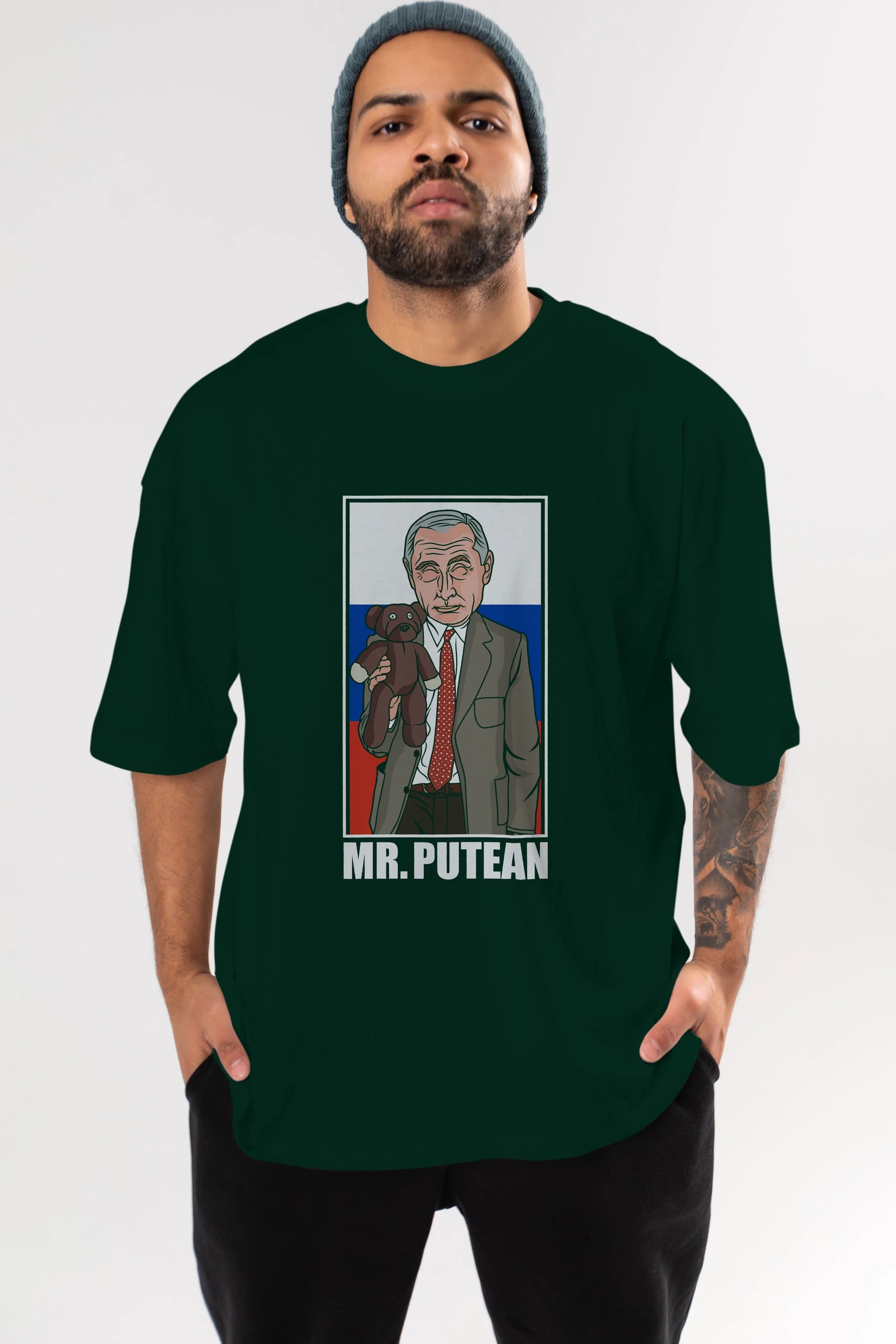 Mr Putean Ön Baskılı Oversize t-shirt Erkek Kadın Unisex %100 Pamuk tişort
