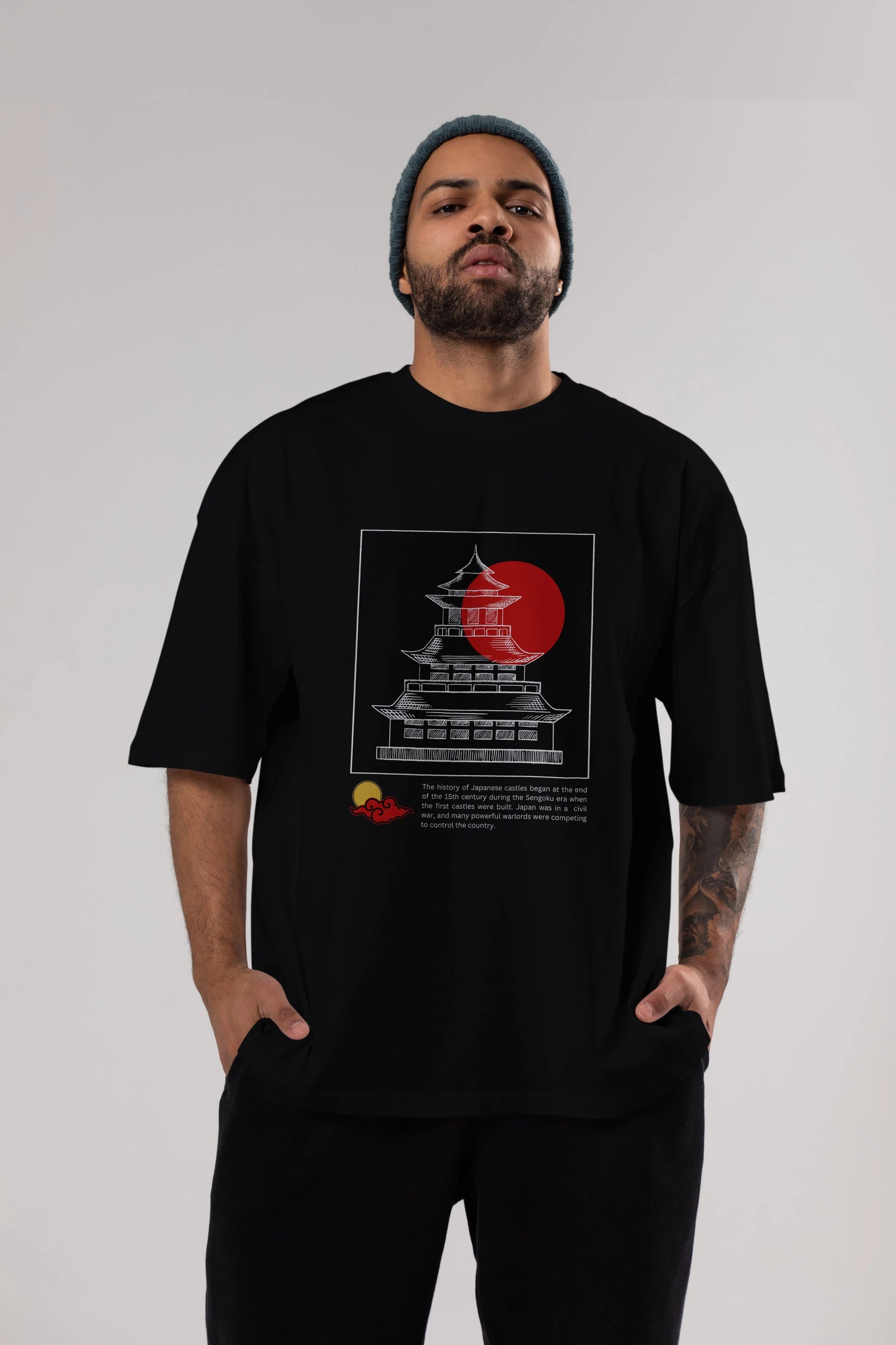 Japan Streetwear Ön Baskılı Oversize t-shirt Erkek Kadın Unisex